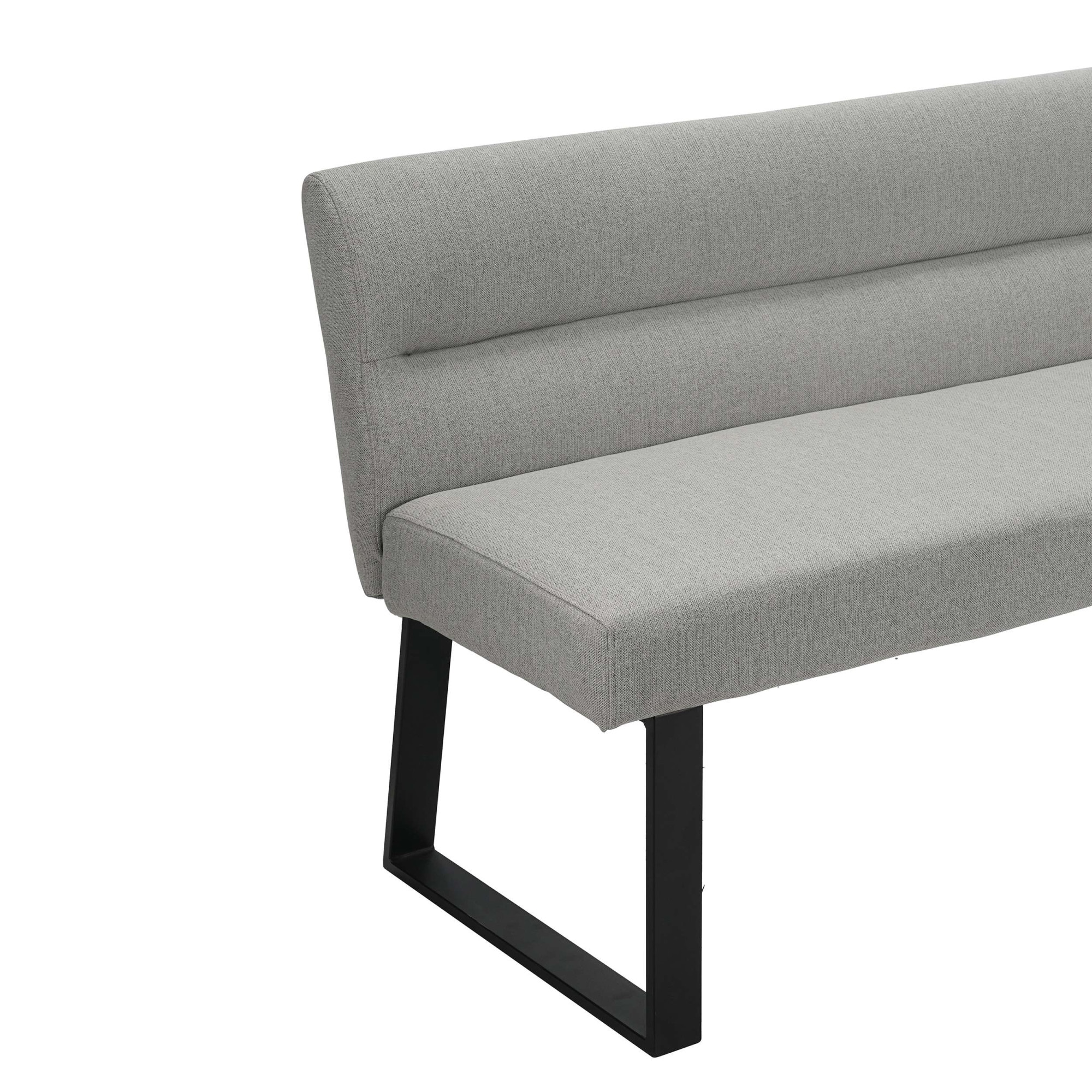 GOODproduct Banc de salle à manger »Ivanna« schwarzes Metallgestell, Webstoff Bezug, Breite 193/152