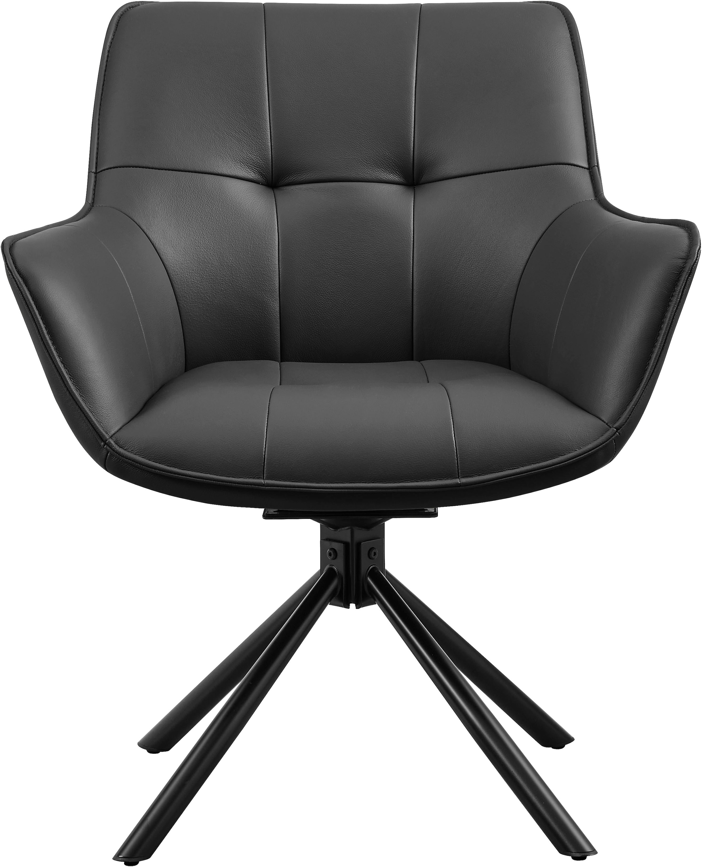 GOODproduct Drehstuhl »Lika« (Set) 2 Stk.echtes Leder, 360° Drehfunktion, Steppnähte, Metallgestell