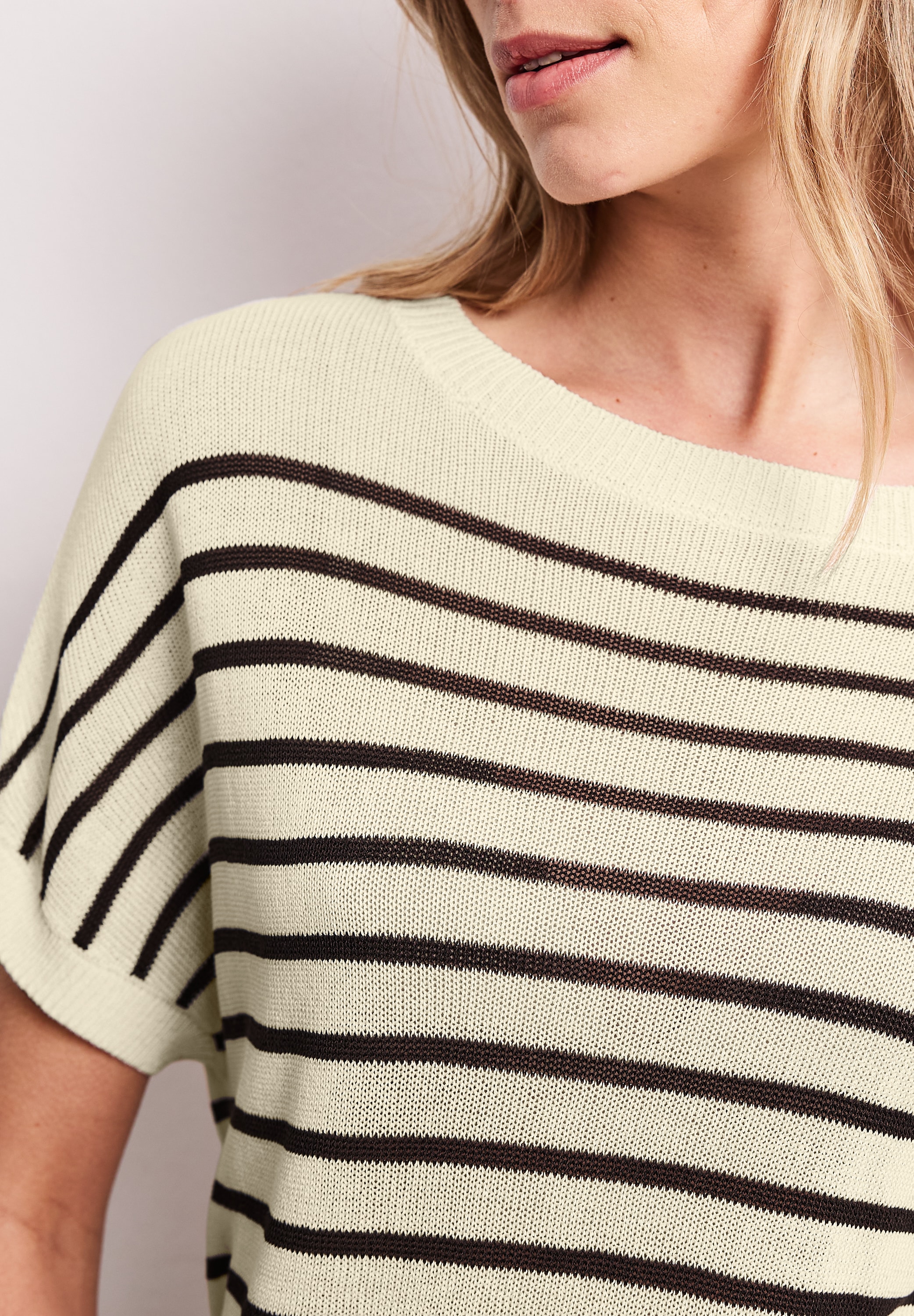 STREET ONE Pull-over avec encolure bateau et rayures
