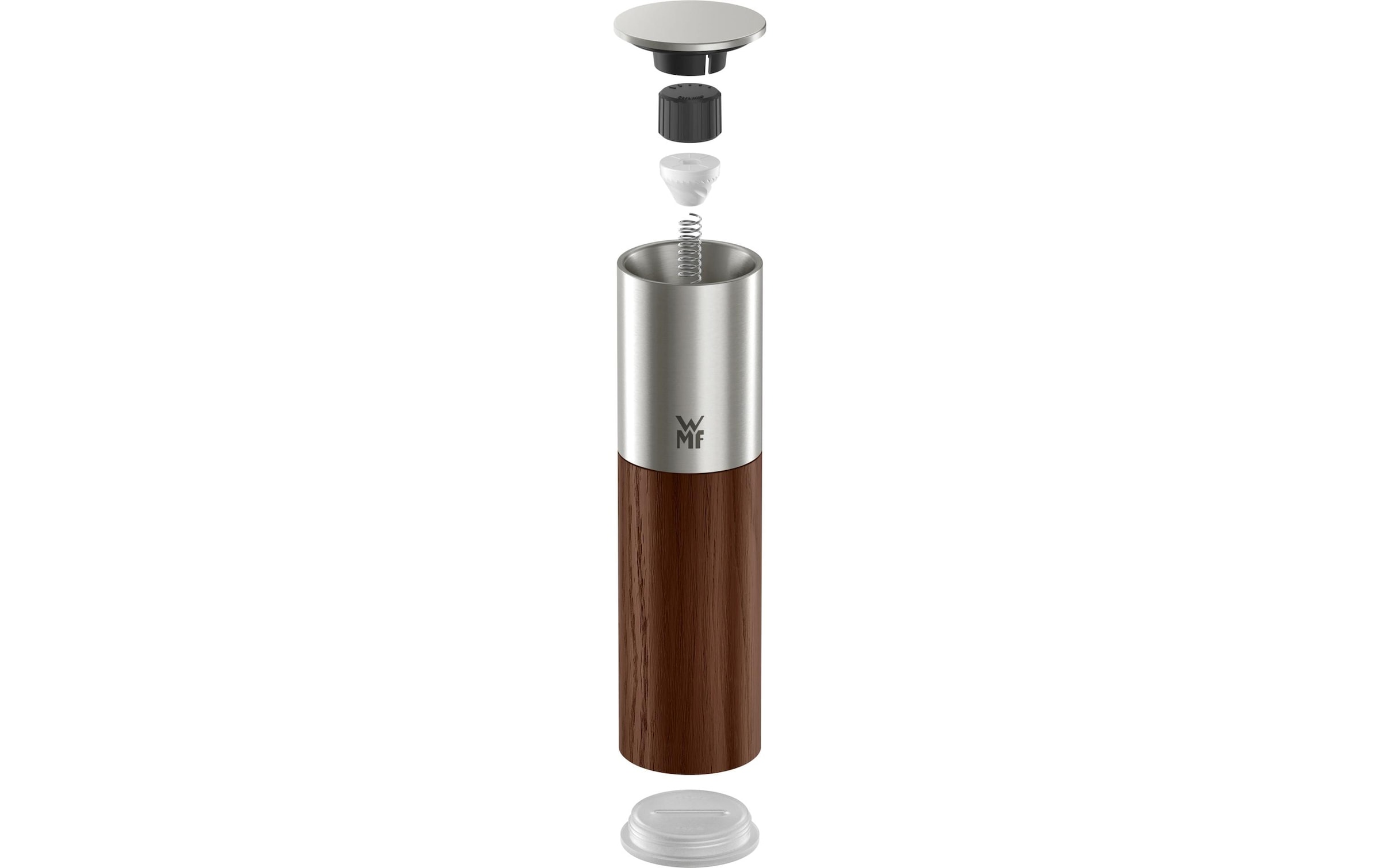 WMF Gewürzmühle »Nature Pro Edelstahl« Keramikmahlwerk, einstellbarer Mahlgrad, Aromaschutzdeckel, Holz