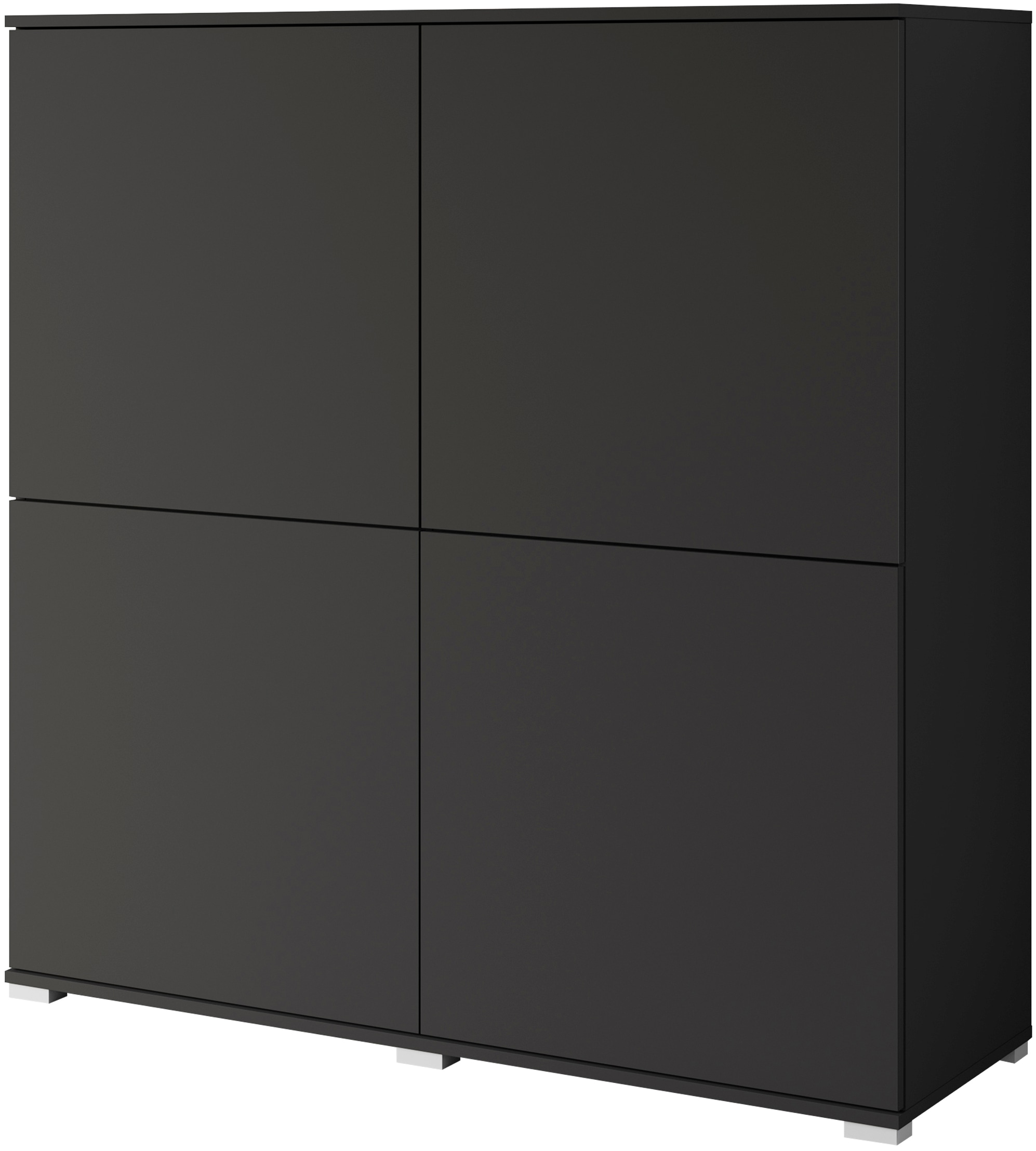 GOODproduct Buffet haut »Kenia, moderne grifflose Hochkommode mit 4 Türen, Breite 120 cm« 1 cuis tlg. façades push-to-open, étagères réglables en hauteur