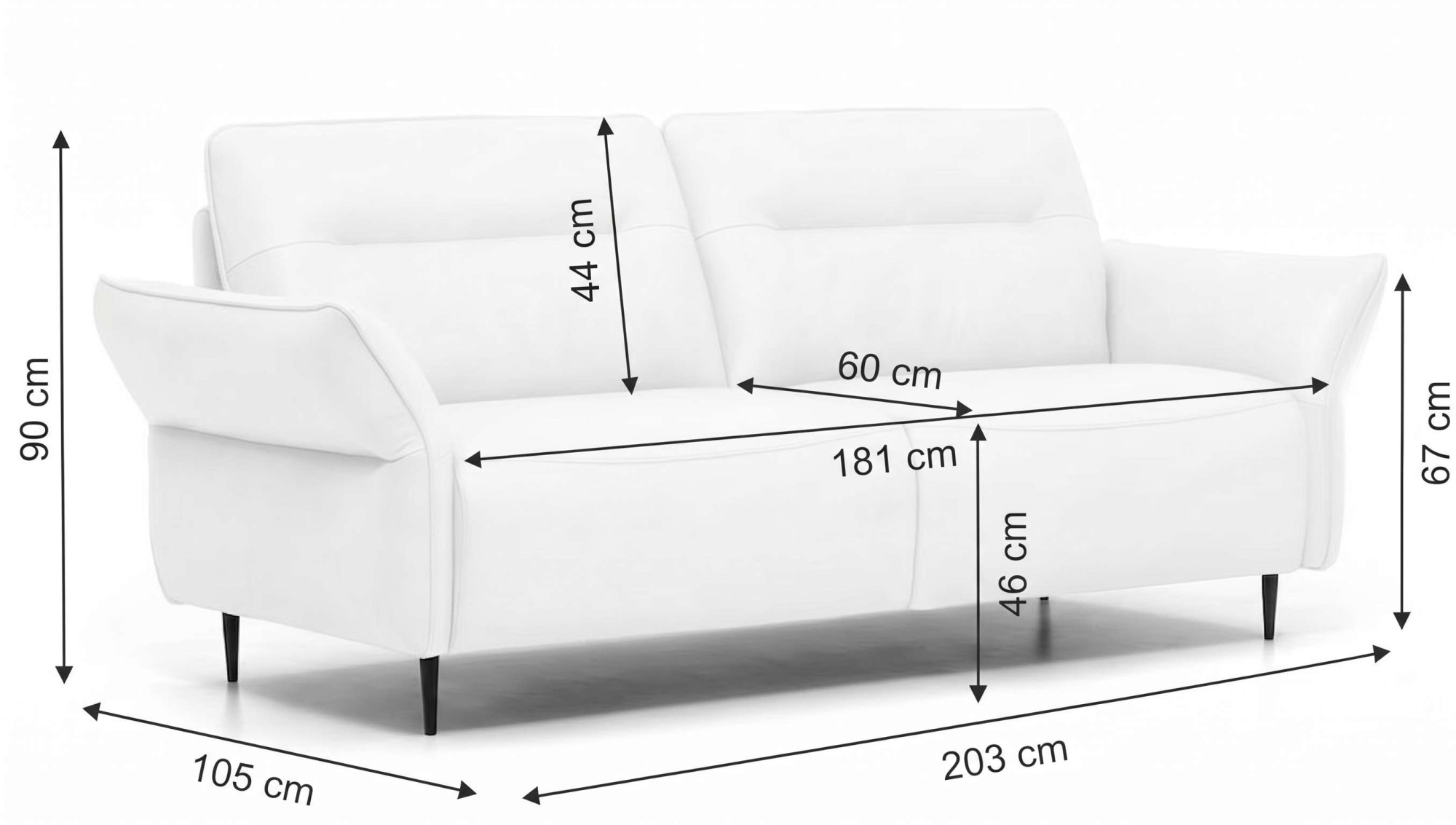 Egoitaliano Schlafsofa »EGO FLY, Made in Italy-Designsofa mit Dauerschlaffunktion,Breite 203cm« Schlafsofa aus Luxus-Microfaser mit verstellbaren Armlehnen