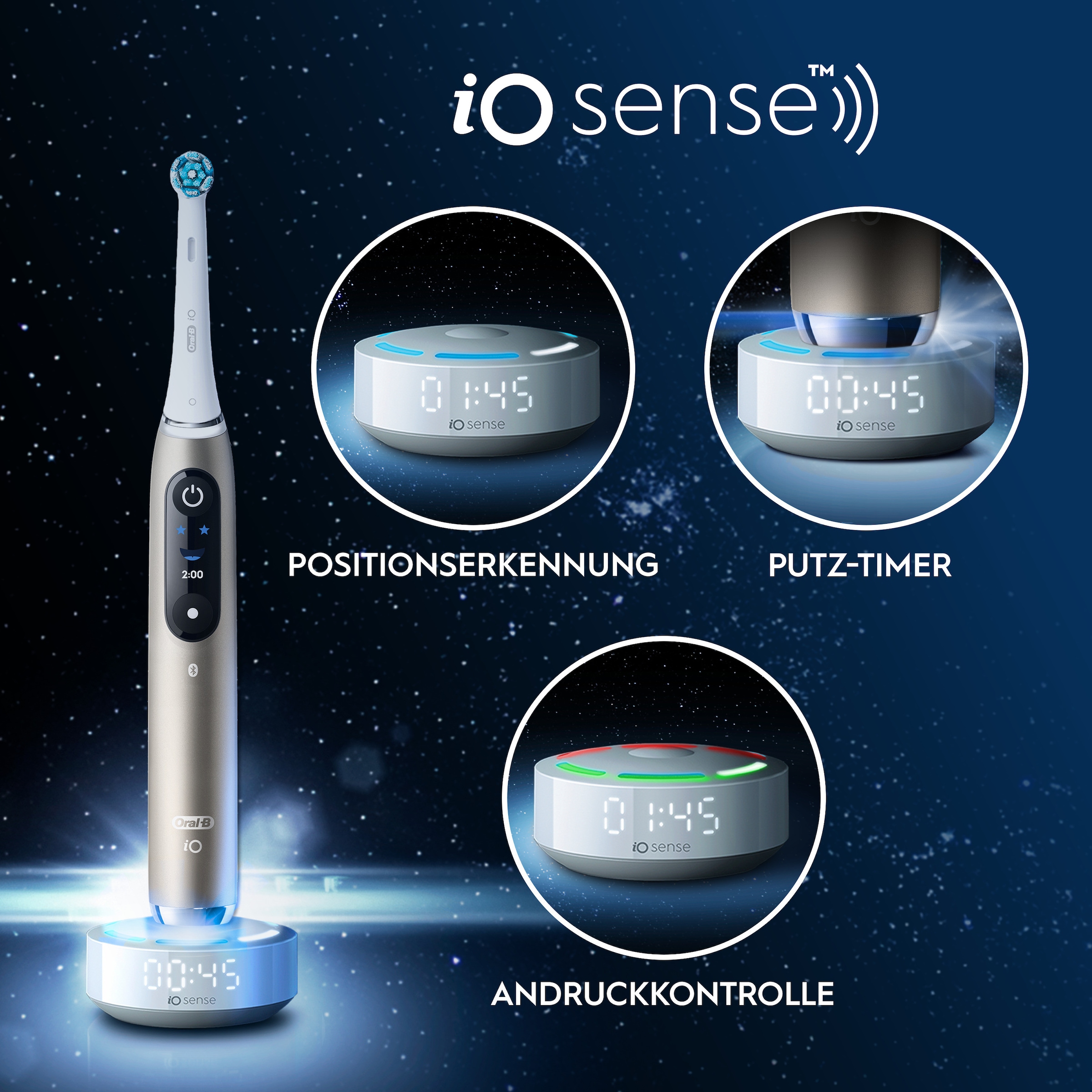 Oral-B Brosse à dents électrique »iO Series 10« 1 cuis Aufsteckbürsten incl. 1 brosse à fixer, station de charge rapide iO Sense, étui de voyage pour charge