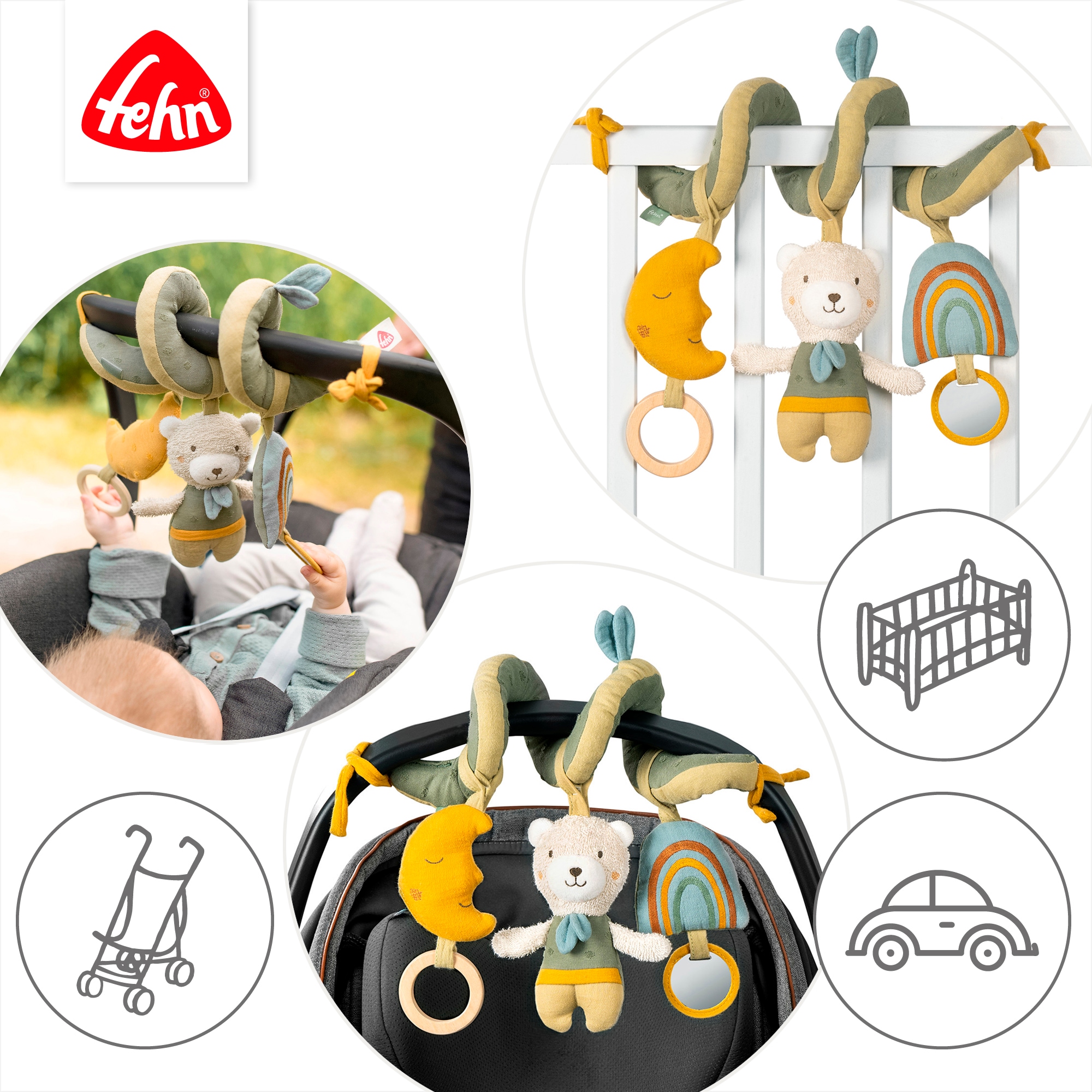 Fehn Jouet de préhension »Activity-Spirale Bär«