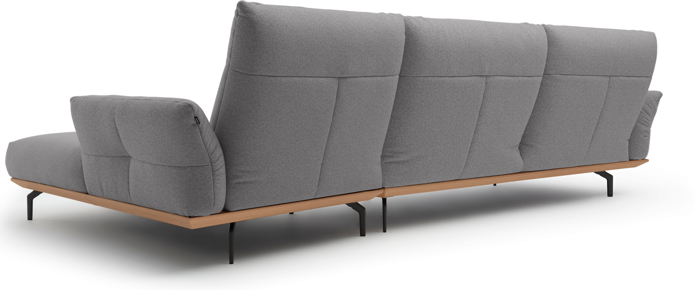 Creation BY ROLF BENZ Canapé d'angle »CR.460, Design-Sofa der Extraklasse, verstellbare Rückenlehne, L-Form« socle en chêne, pieds d'angle en gris ombre, largeur 338 cm