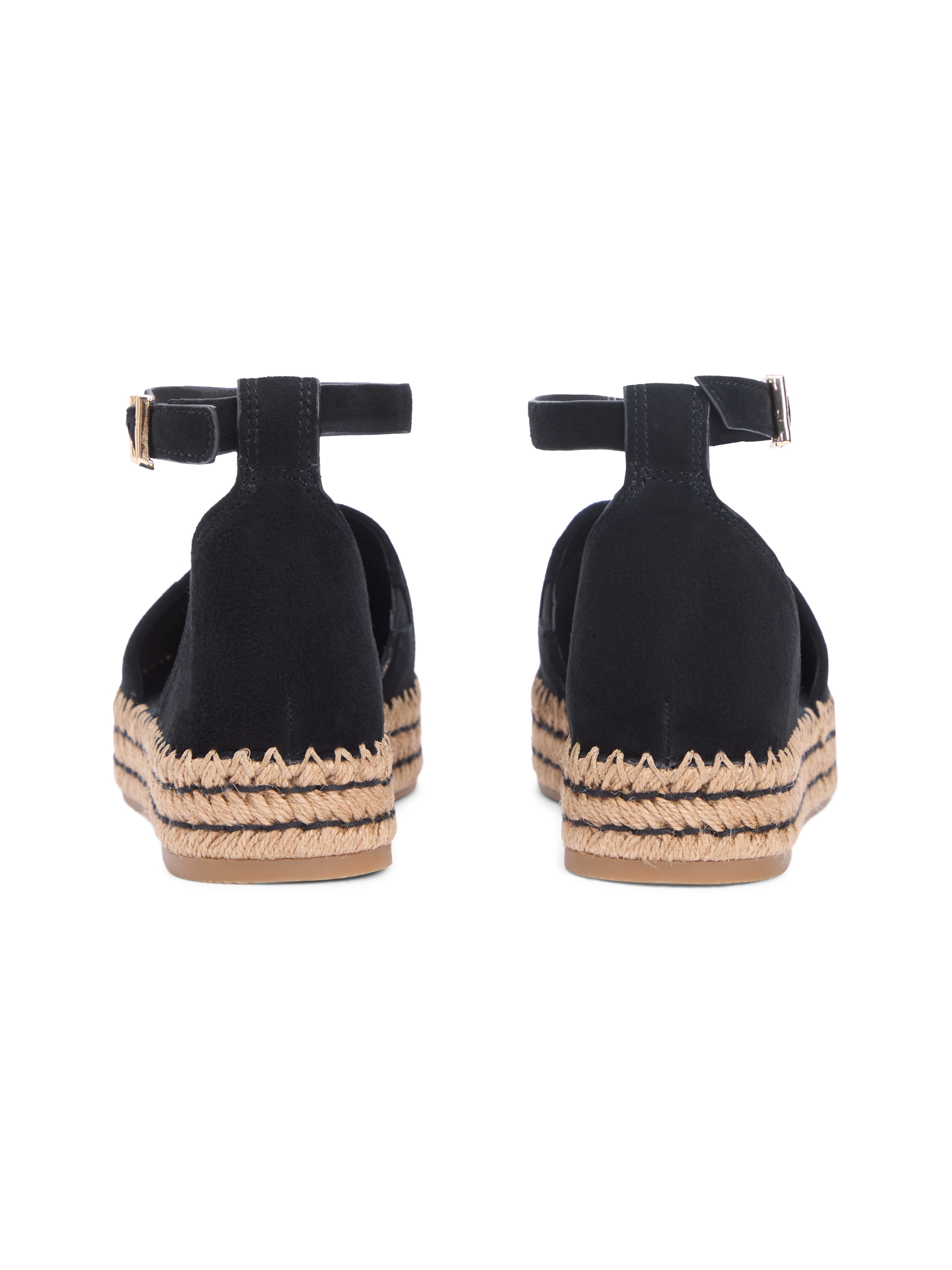 Tommy Hilfiger Ballerines à lanières »TH PLATFORM ESPAD SUEDE STRAP«  chaussure d'été, sandale à plateforme avec bride de talon réglable