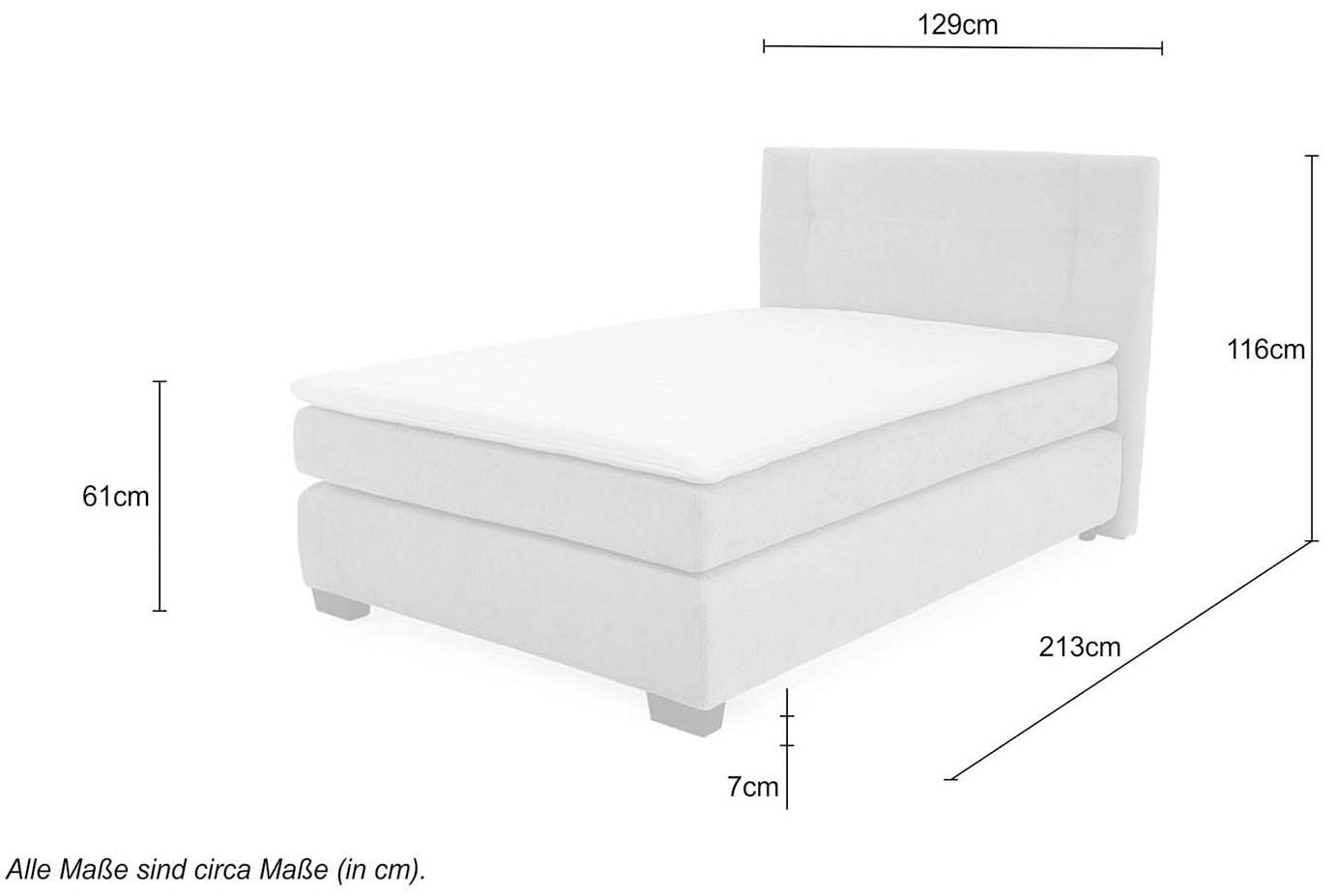 Jockenhöfer Gruppe Boxspringbett »FAMILY inkl. 7-Zonen-TTFK-Matratzen und Kaltschaumtopper« flauschiger Luxus-Microfaser-Bezug, 120/140/180 cm x 200 cm