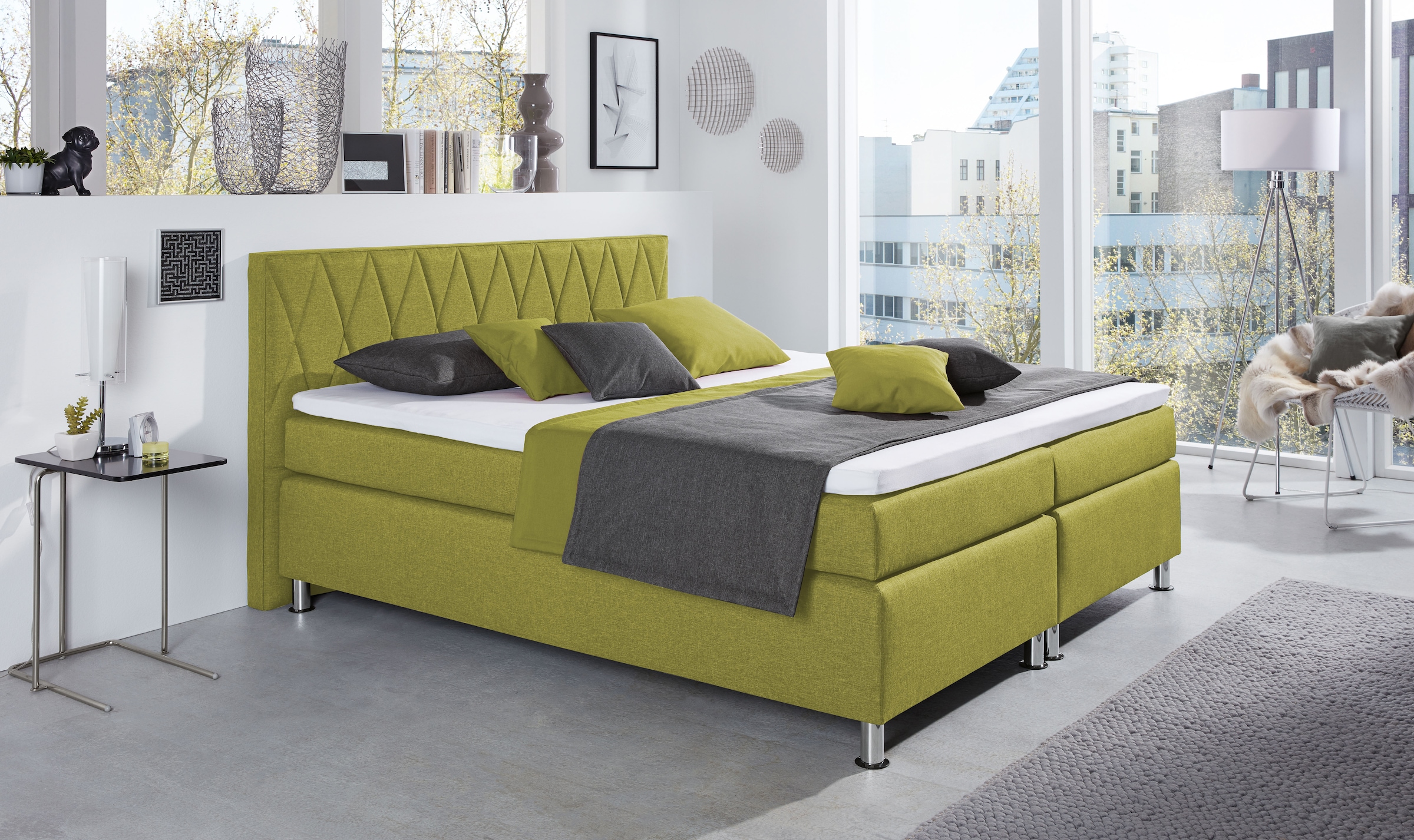hapo Lit boxspring »ATLANTA« Surmatelas vendu séparément !,  disponible en différentes largeurs, couleurs et types de matelas