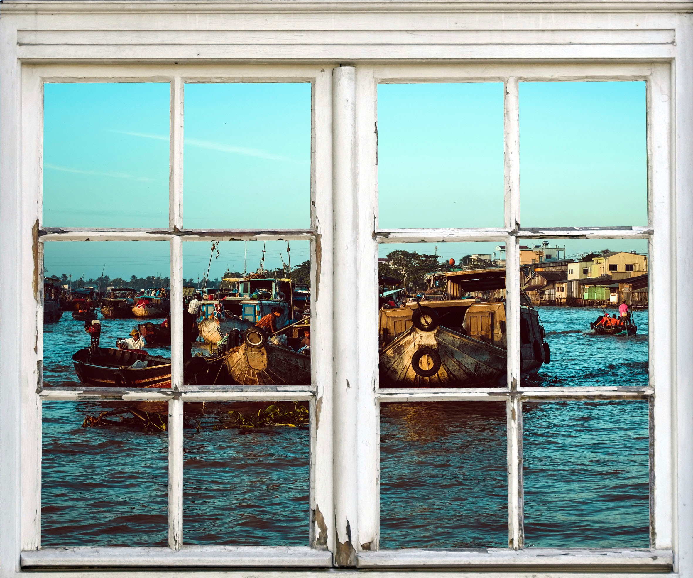 queence Autocollants muraux »Boote auf dem Meer« Wandsticker, Wandbild, selbstklebend, Meer, Boot, Schiffe