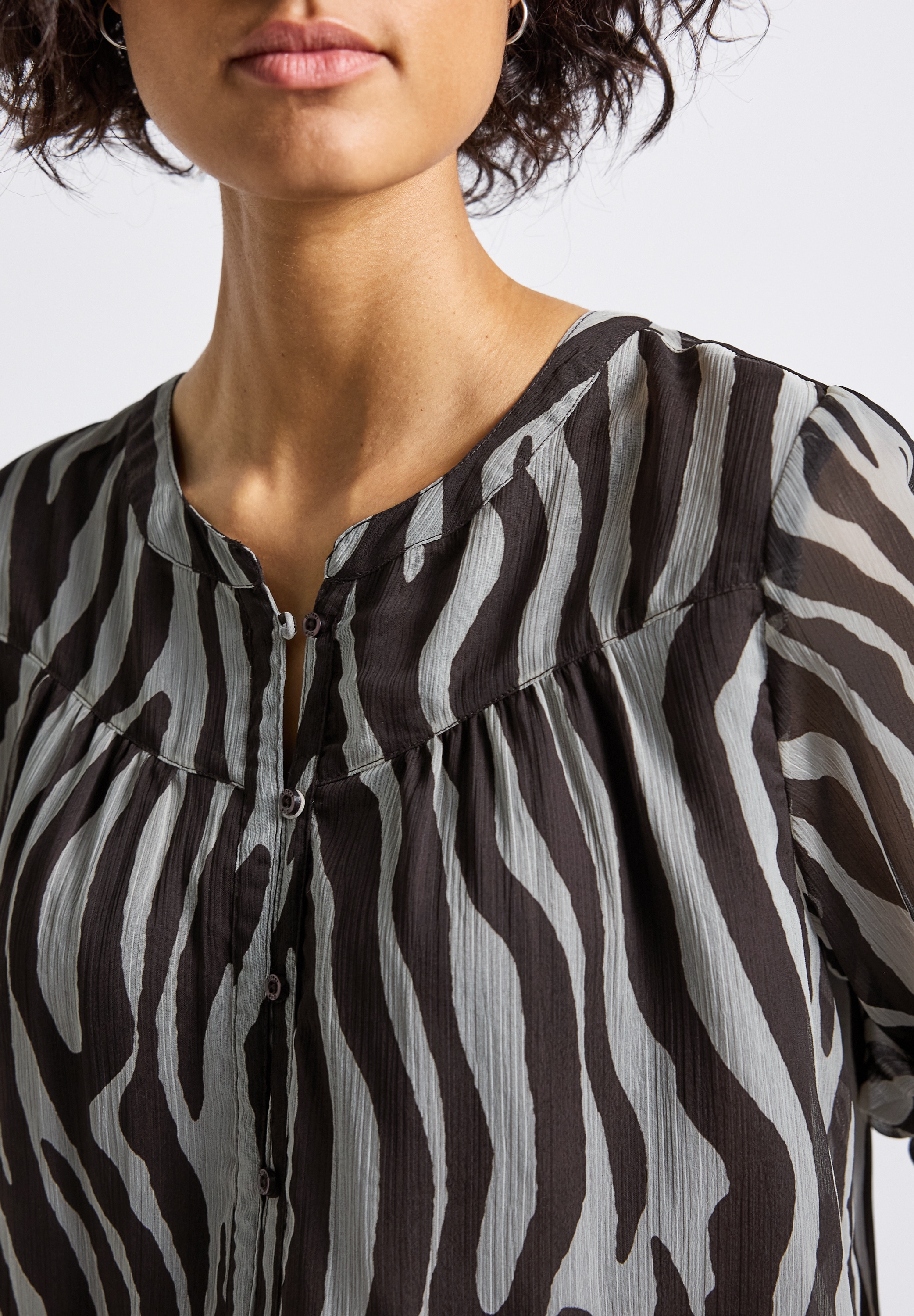 STREET ONE Blouse en mousseline , mit Zebra-Print
