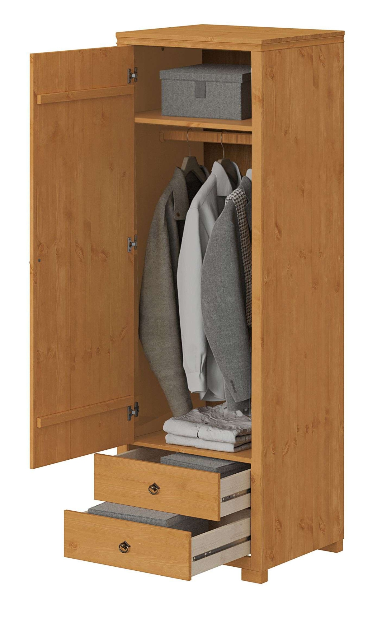 GOODproduct Armoires à vêtements »Gotland, Schrankmodulsystem, einzeln oder mit der Serie kombinierbar« pin massif, utilisation variable, aussi pour pentes de toit