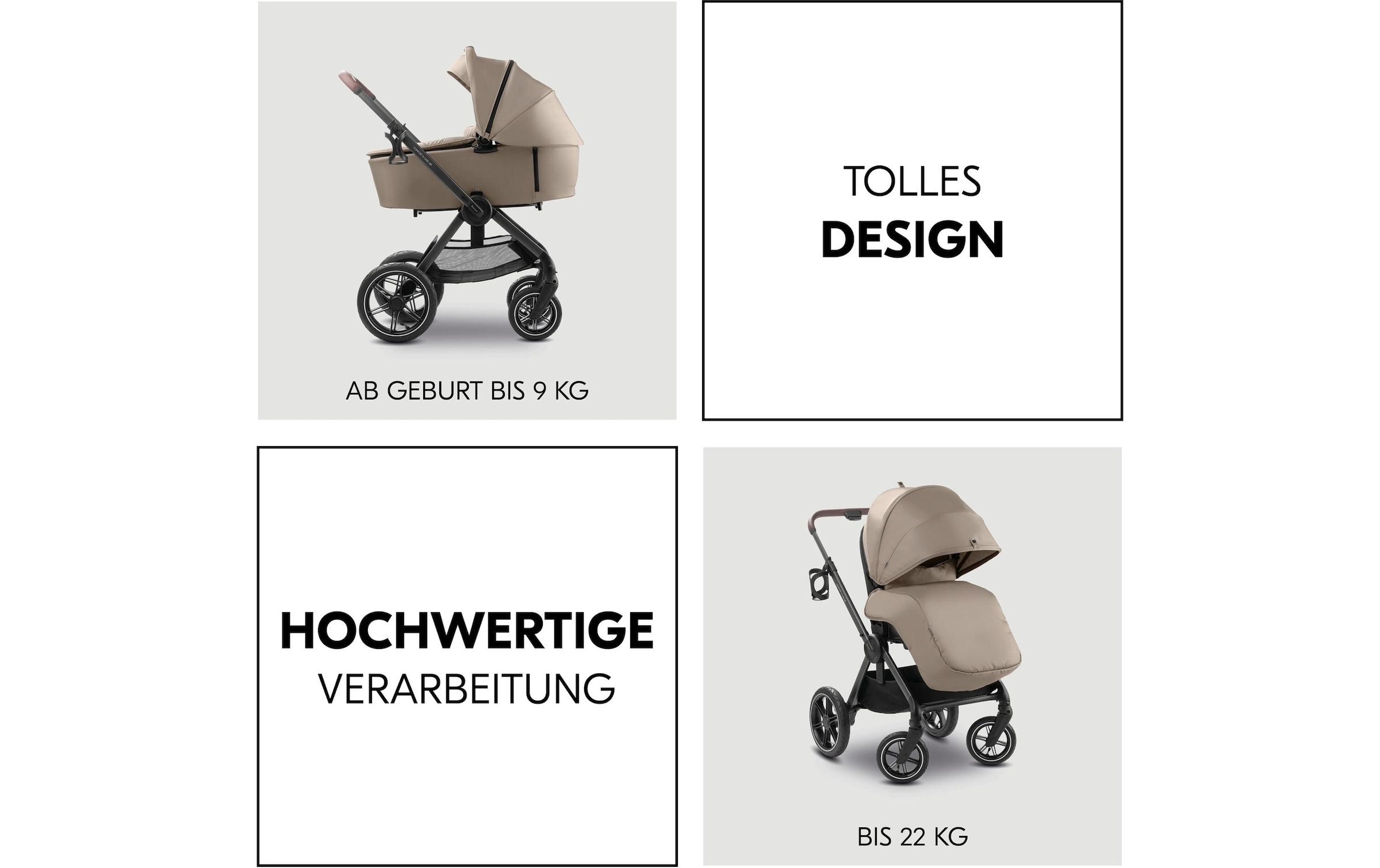 Hauck Kombi-Kinderwagen »Comfort N Care Air« 22 kg Belastbarkeit bis 22 kg
