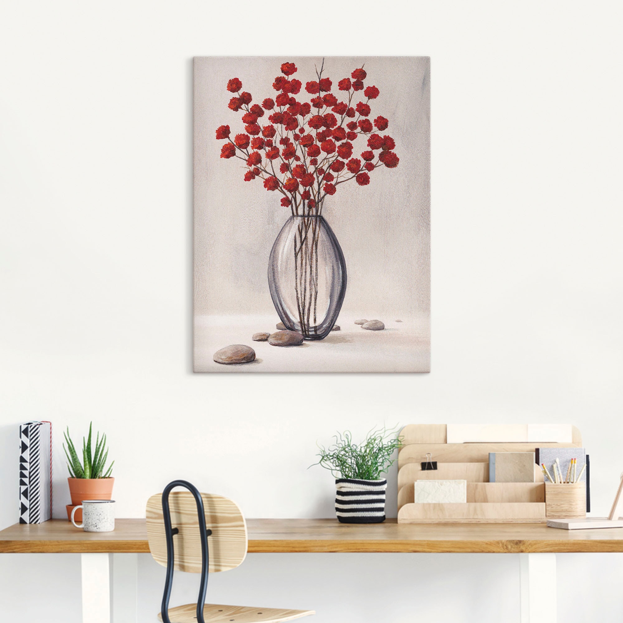 Artland Tableau sur toile »Dekorative rote Herbstblumen« 1 cuis tlg. auf Keilrahmen gespannt