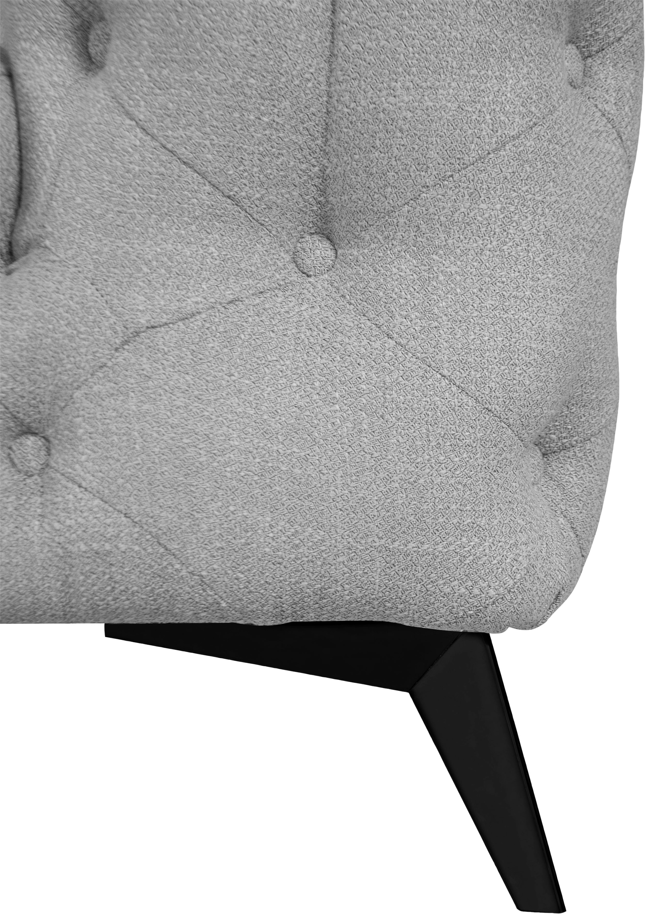 Home affaire Chesterfield-Sofa »Ecksofa GLYNIS L-Form mit Wellenunterfederung, Masse B/T/H 264/264/75cm« aufwändige Knopfheftung, moderne Chesterfield Optik, Fussfarbe wählbar