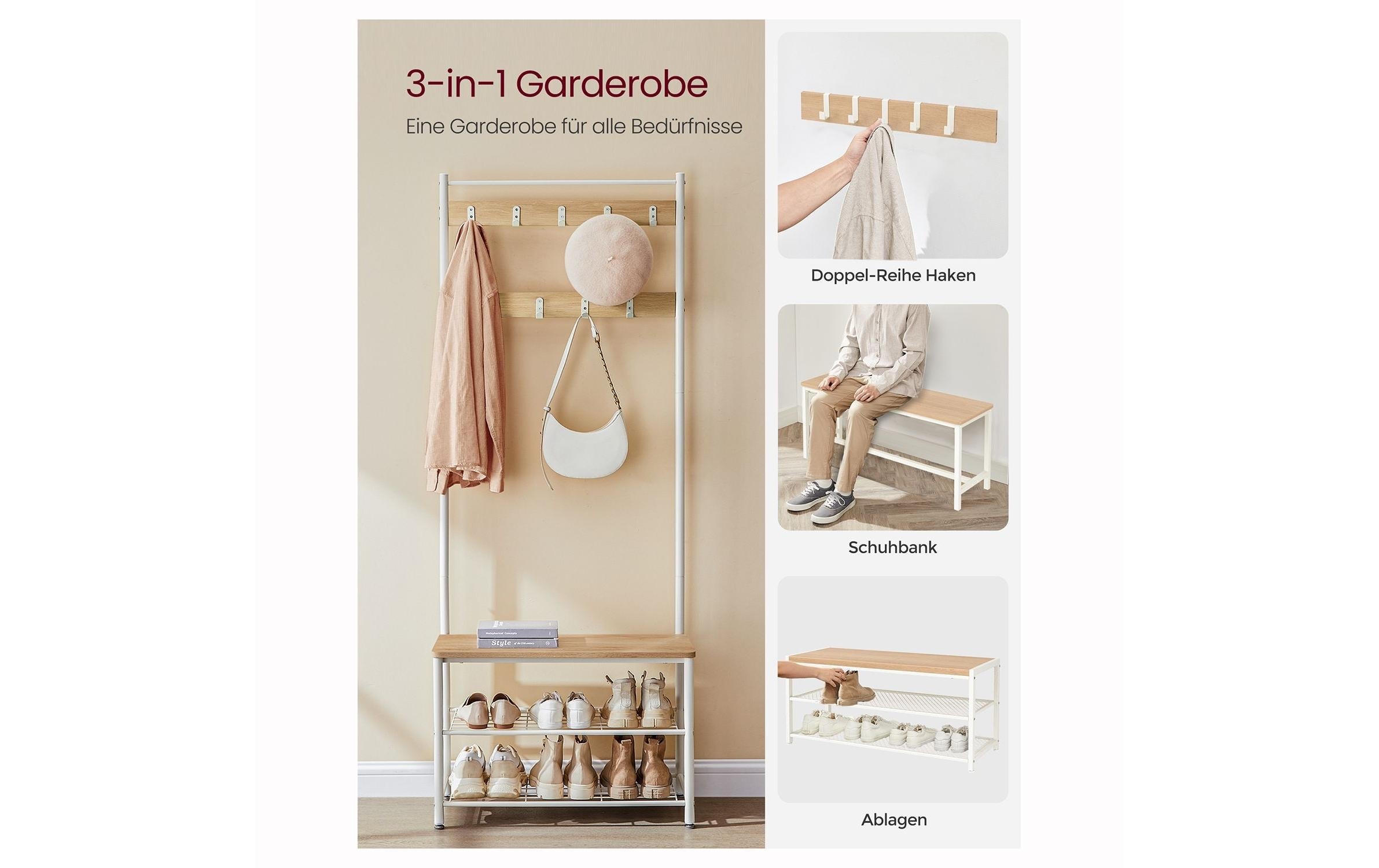 VASAGLE Garderobenständer »mit Schuhregal«