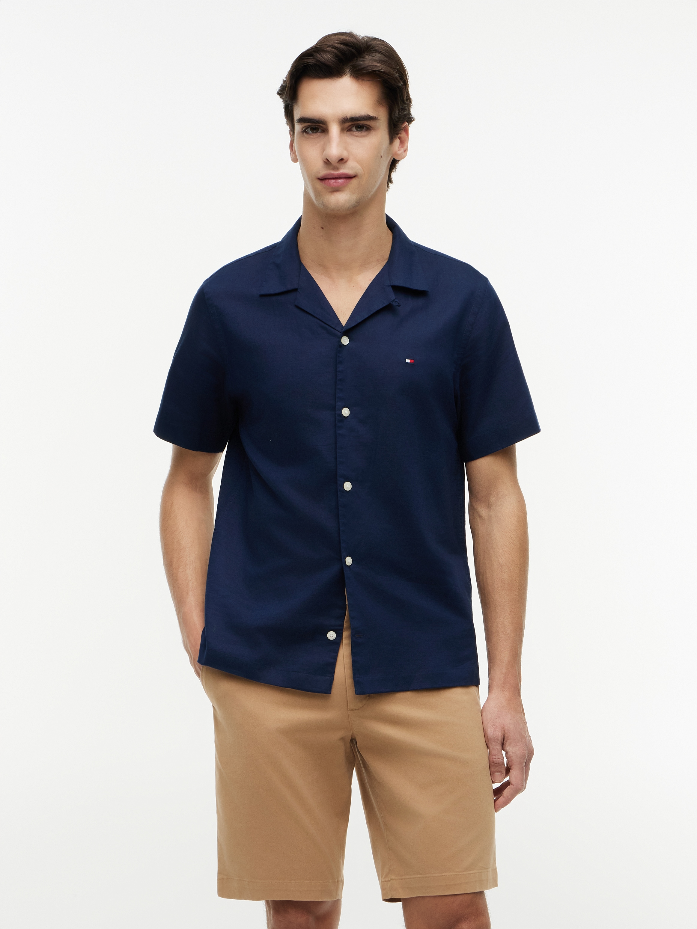 Tommy Hilfiger Kurzarmhemd »LINEN BLEND SOLID SS RF SHT«