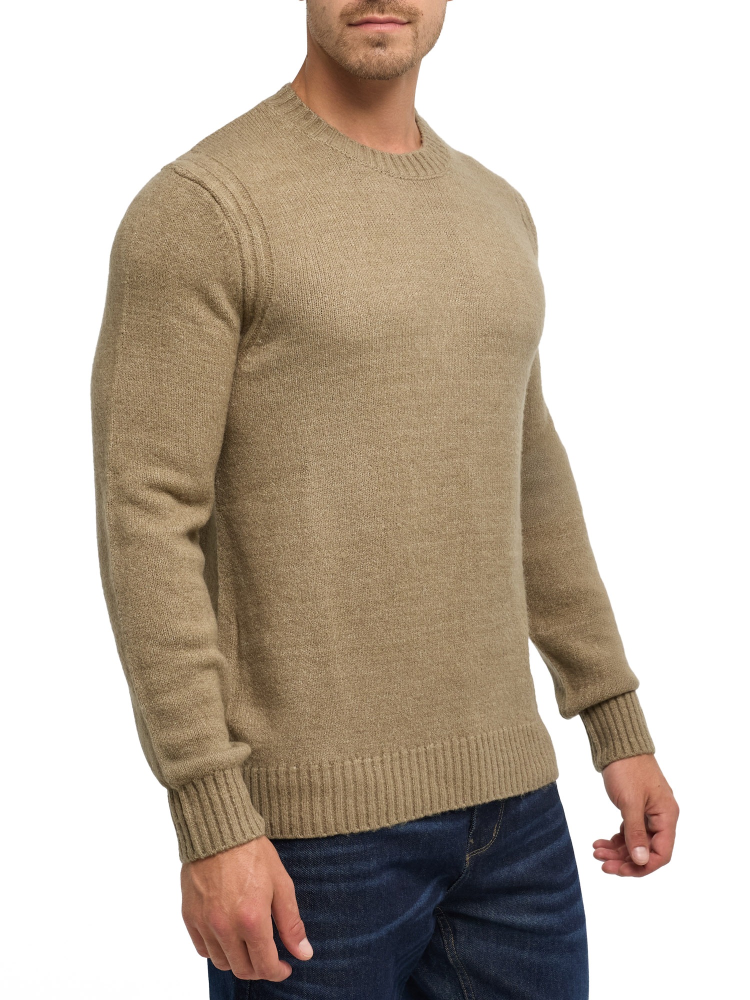 Indicode Rundhalspullover »INVestdale o-neck« Materialmix, regular fit