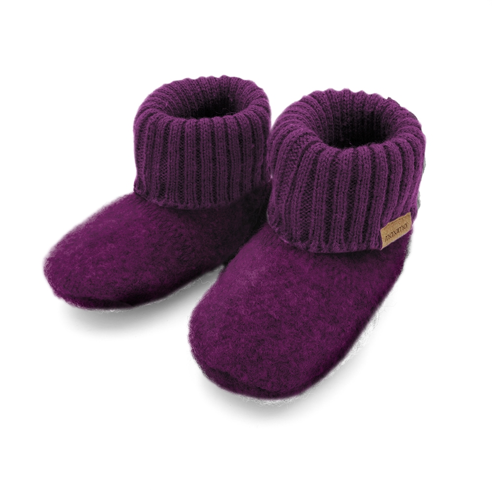 MAXIMO Chaussures de marche  2 tlg.  laine, semelle antidérapante, bord-côte tricoté