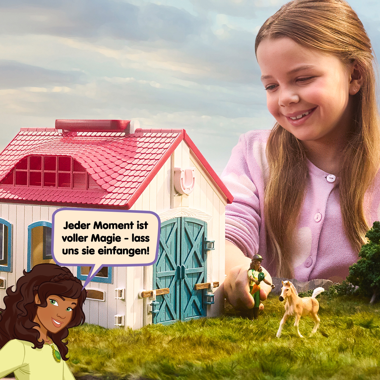 Schleich® Monde de jeu »HORSE CLUB, Offenstall -Kleines Hufeisen (42703)« fabriqué en Europe