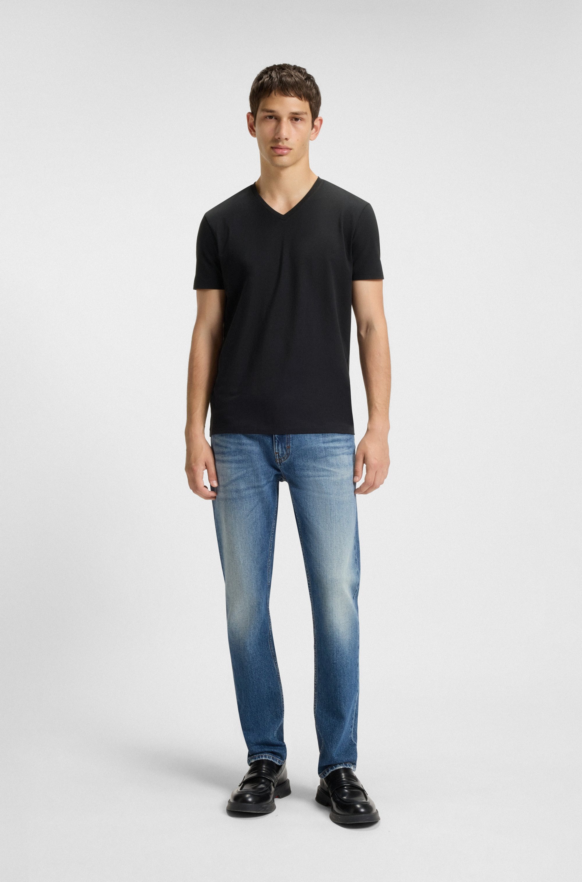 HUGO T-Shirt »HUGO-V« Packung, 2er,  V-Ausschnitt, Slim-Fit, HUGO Logo-Print