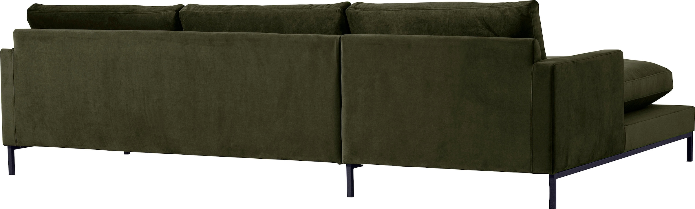 andas Ecksofa »Welland, L-Form,« mit schwarzen Metallfüssen, mit Federfüllung im Sitz- und Rückenkissen