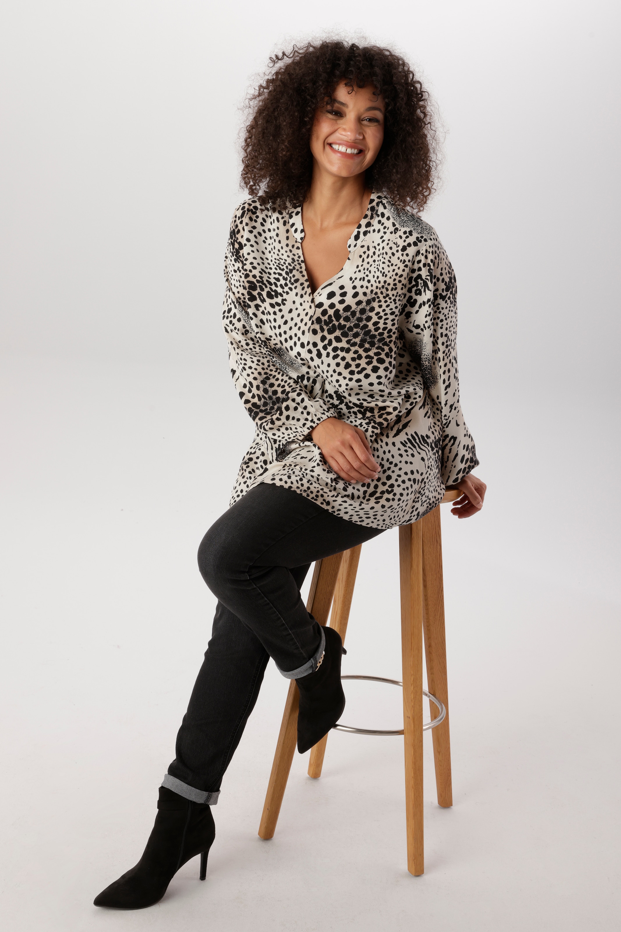 Aniston PLUS Schlupfbluse in trendigem Animalprint  - NEUE KOLLEKTION