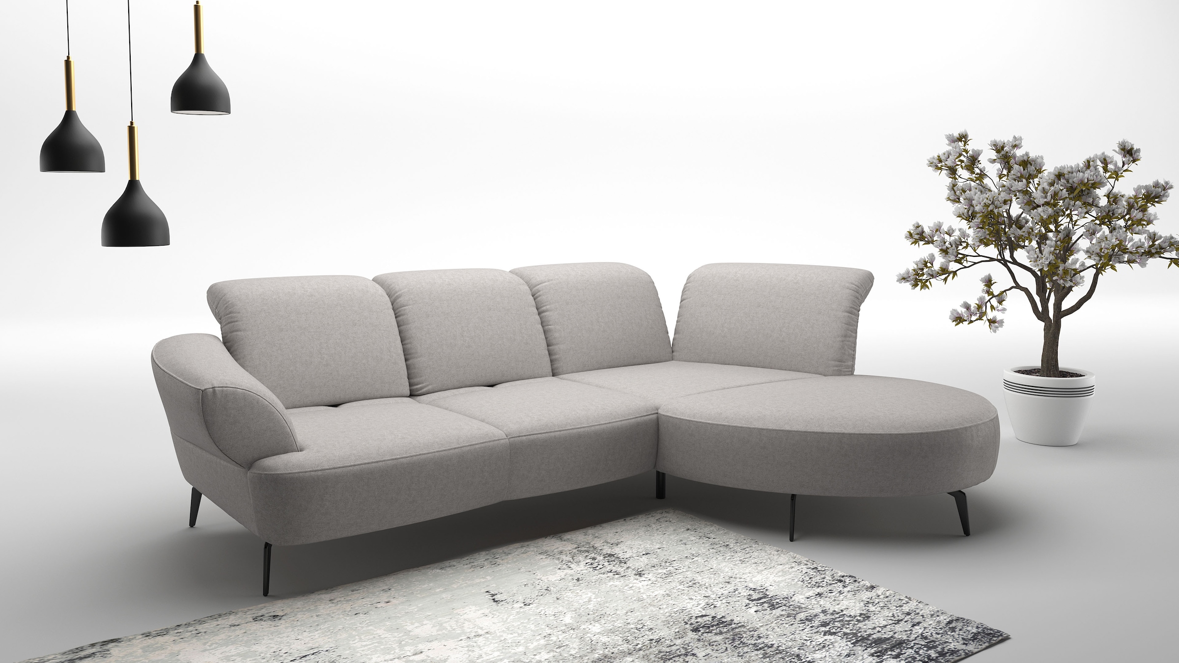 sit&more Canapé d'angle »Dance, L-Form, inkl. Sitztiefenverstellung« inkl. Click&Seat, optional mit Kopfteilverstellung