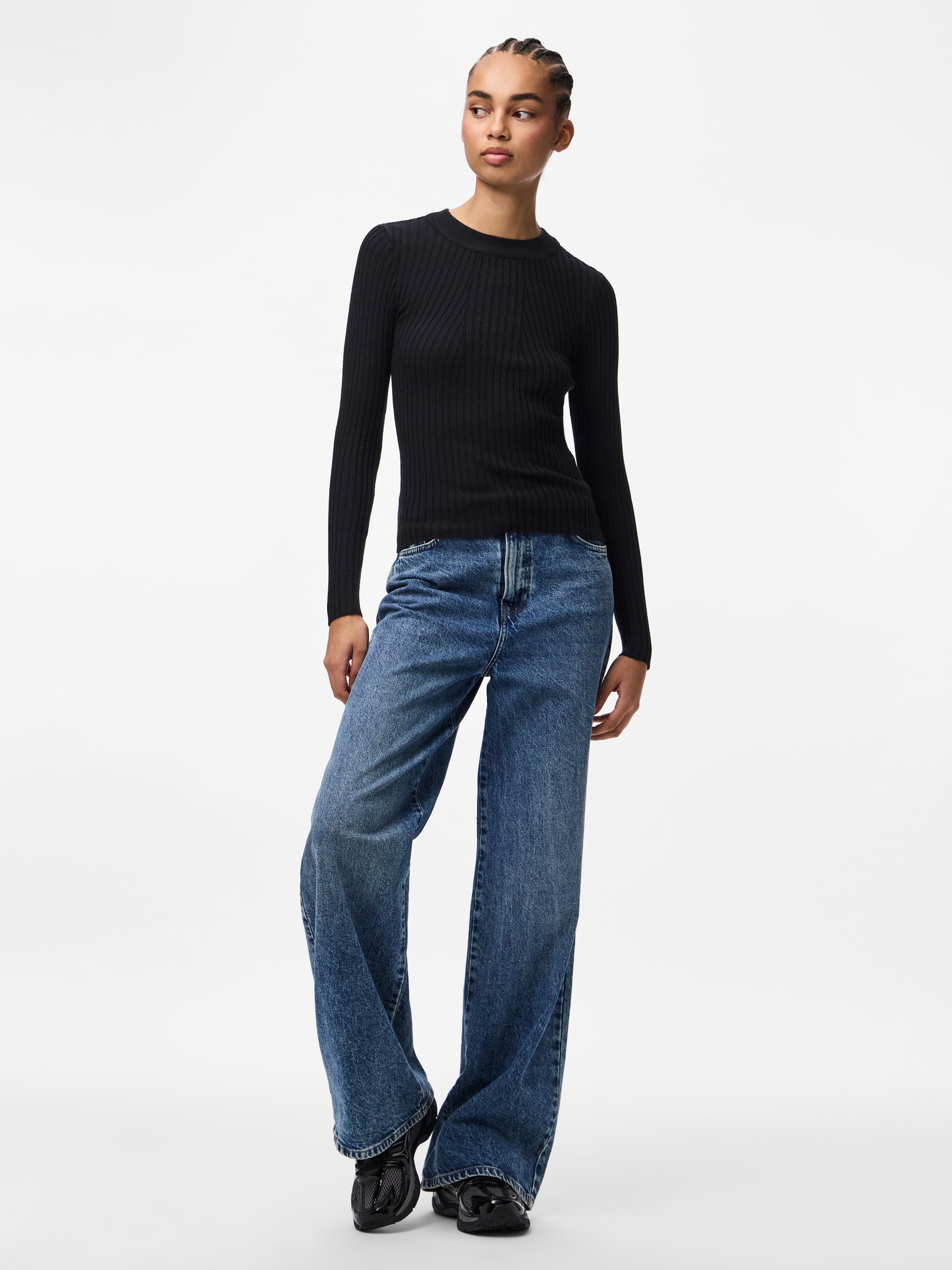 pieces Rundhalspullover »PCCRISTA LS O-NECK KNIT NOOS BC«