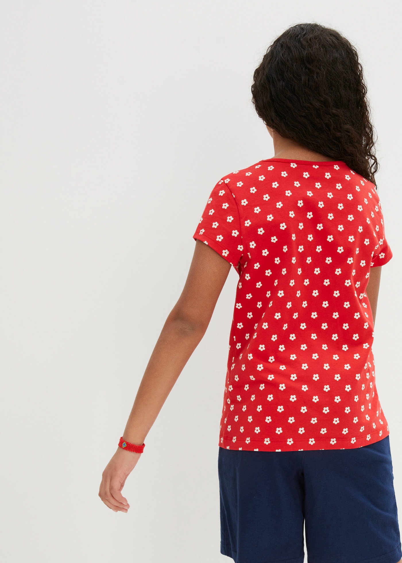 bonprix T-shirt Packung, 2, 2 cuis 2er Pack, bedruckt und mit Allover-Muster