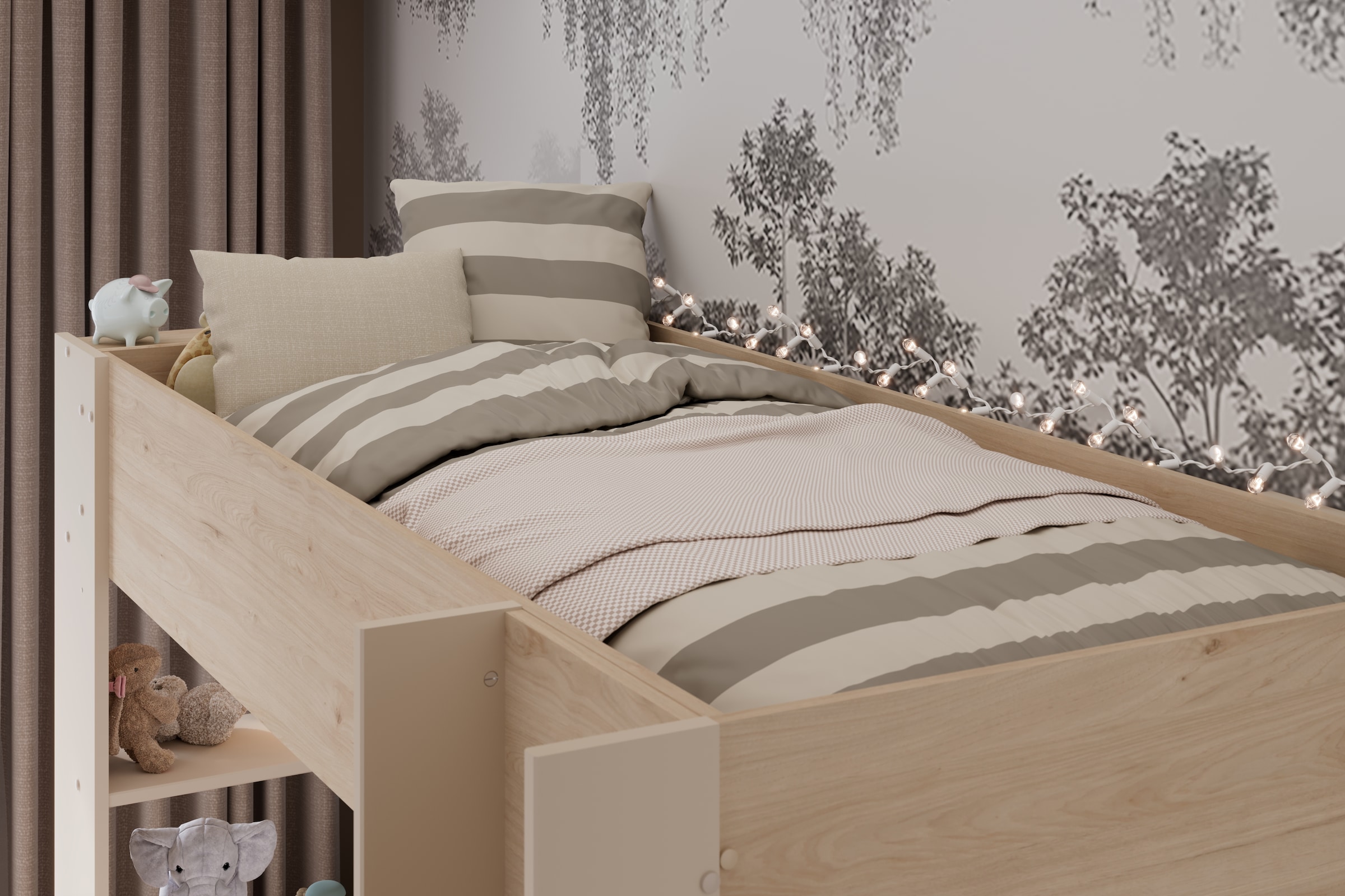 Parisot Lit superposé »Oasis 1« Ensemble,  4 variantes d'installation possibles, incl. 2 dessus de matelas