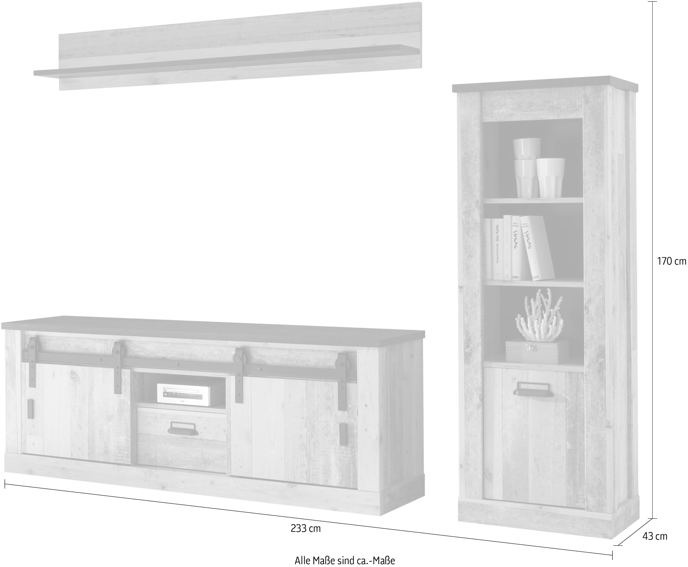 Home affaire Meuble mural »SHERWOOD« 3 cuis tlg.