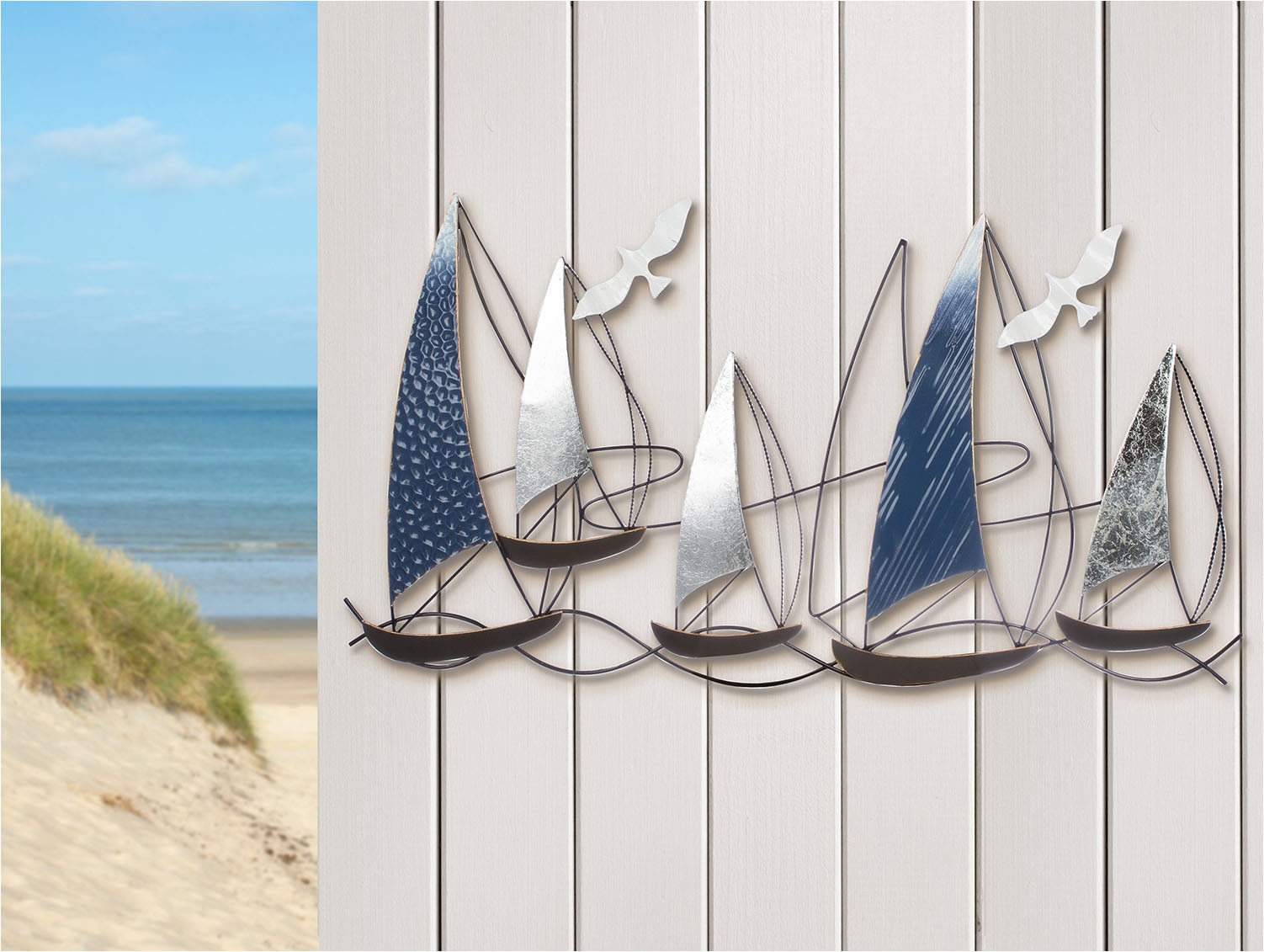 Casablanca by Gilde Tableau sur toile »Wandrelief Boot Regatta« 1 cuis tlg.