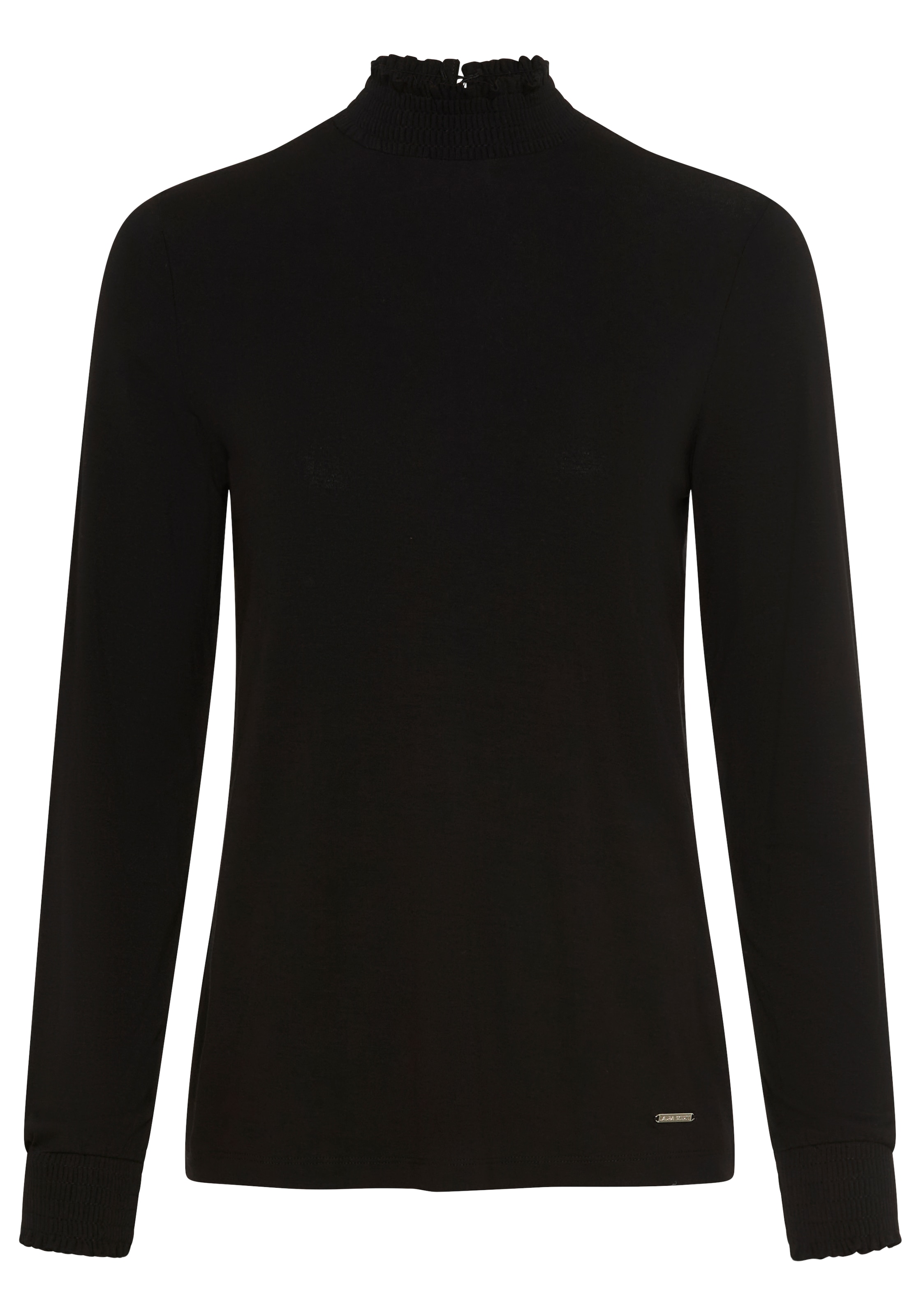 Laura Scott T-shirt à manches longues en mélange de viscose élastique, coupe près du corps, uni