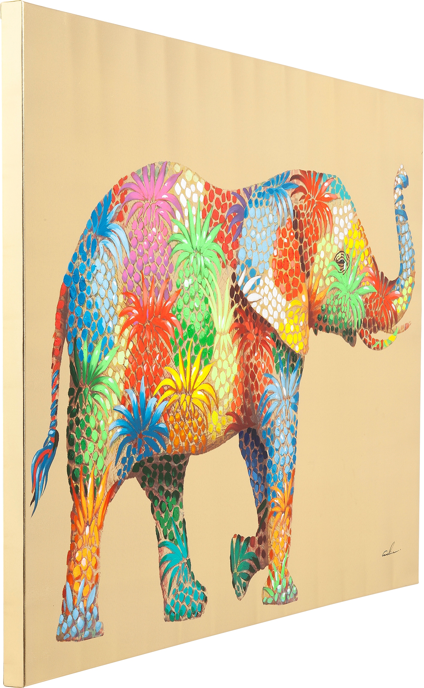 Kare Design Leinwandbild »Flower Elefant 50x40cm« 1, 