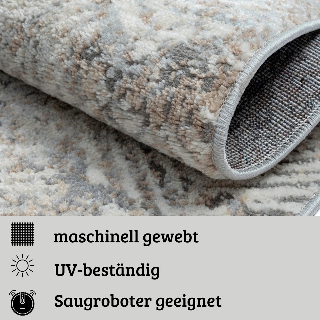GOODproduct Teppich »Micah« rechteckig 8 mm Höhe Kurzflor, modernes Design, pflegeleicht, Wohnzimmer
