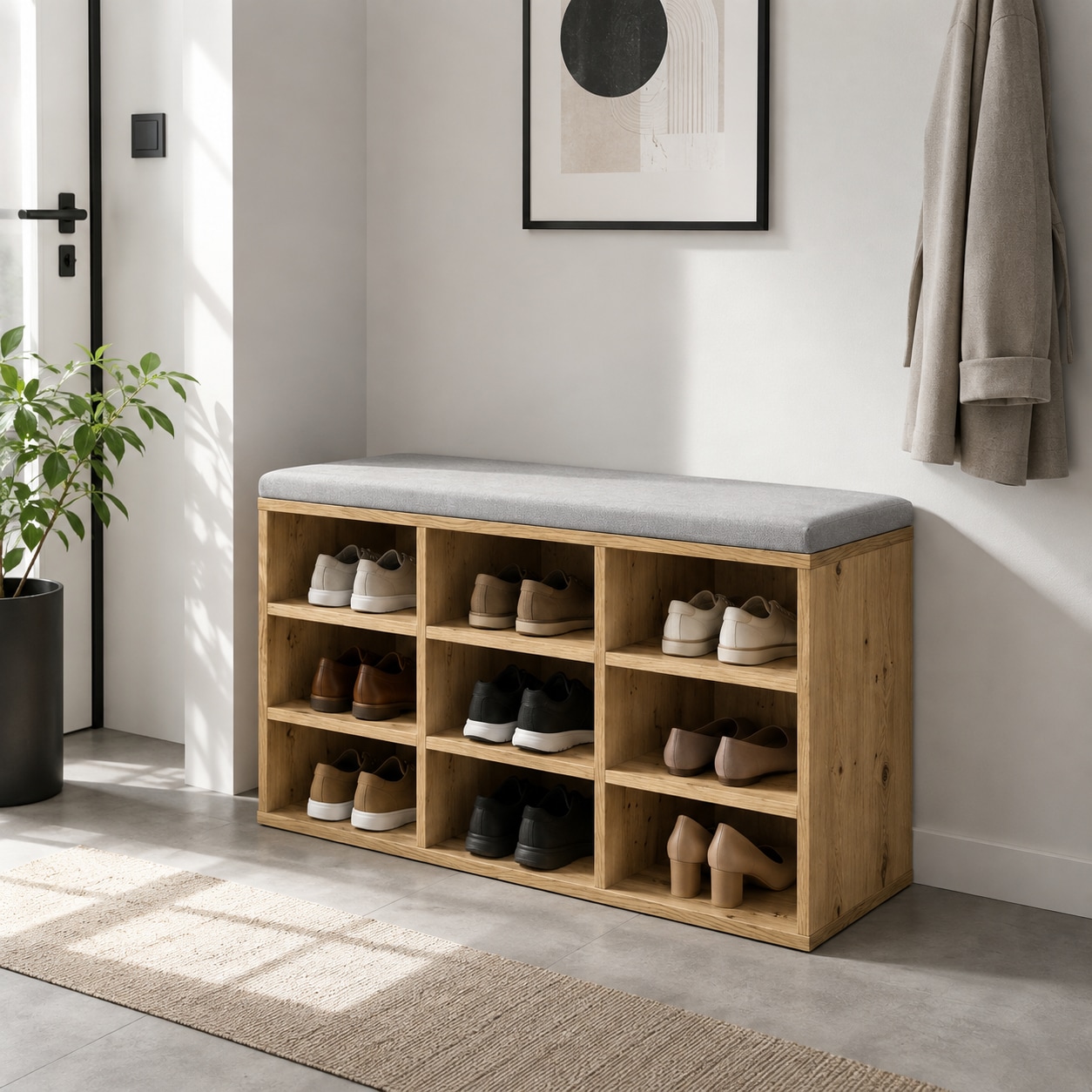GOODproduct Schuhbank »Schuchschrank 80,  Schuhregal, Schuhtruhe, Schuhkommode, Sitzbank« mit bequemer, abnehmbarer Sitzauflage