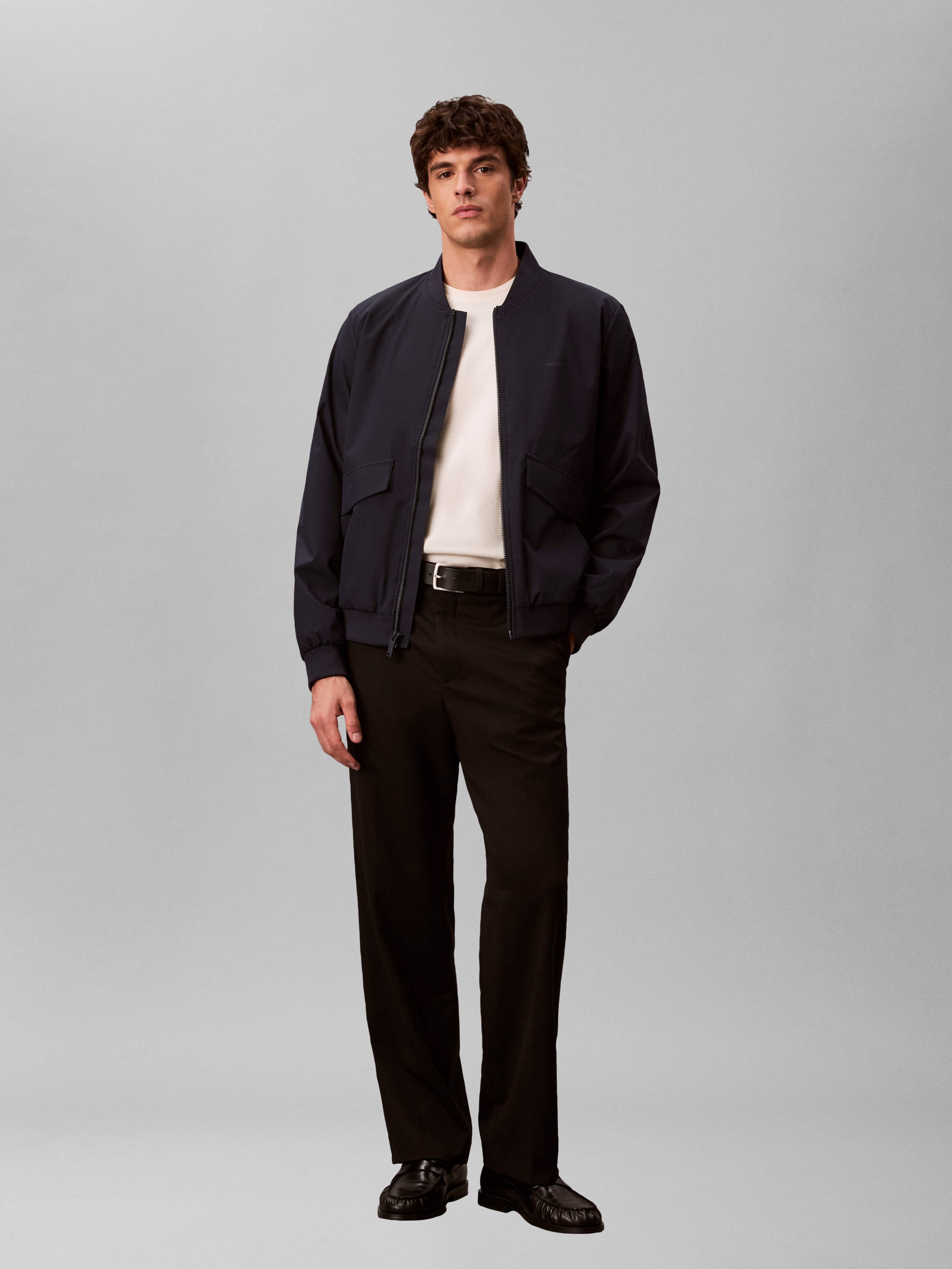 Calvin Klein Jeans Veste bomber »LS SOFT TECH BOMBER JACKET« sans capuche coupe régulière avec col montant