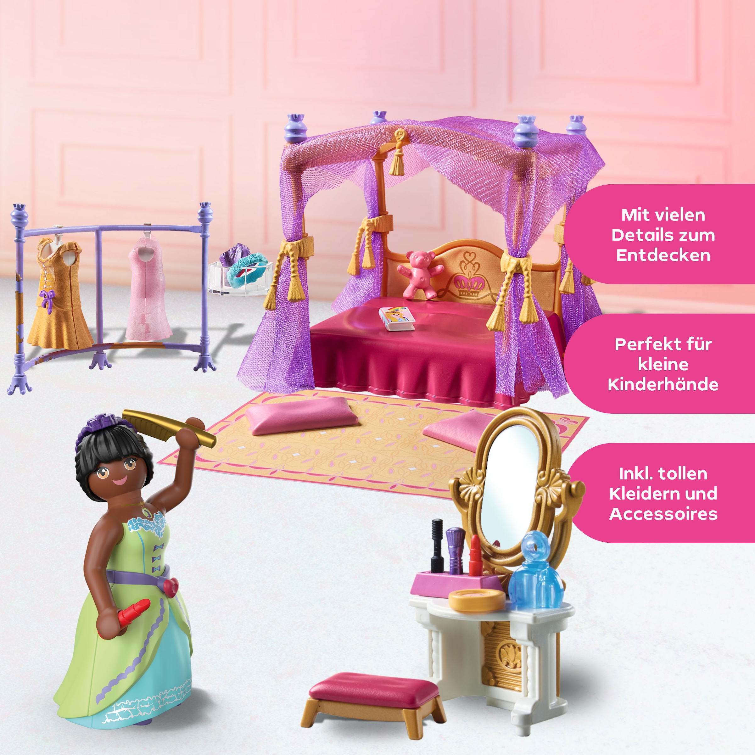 Playmobil® Jeu de construction »Prinzessinnen-Schlafzimmer mit Ankleide (71847), Princess Magic« Made in Europe