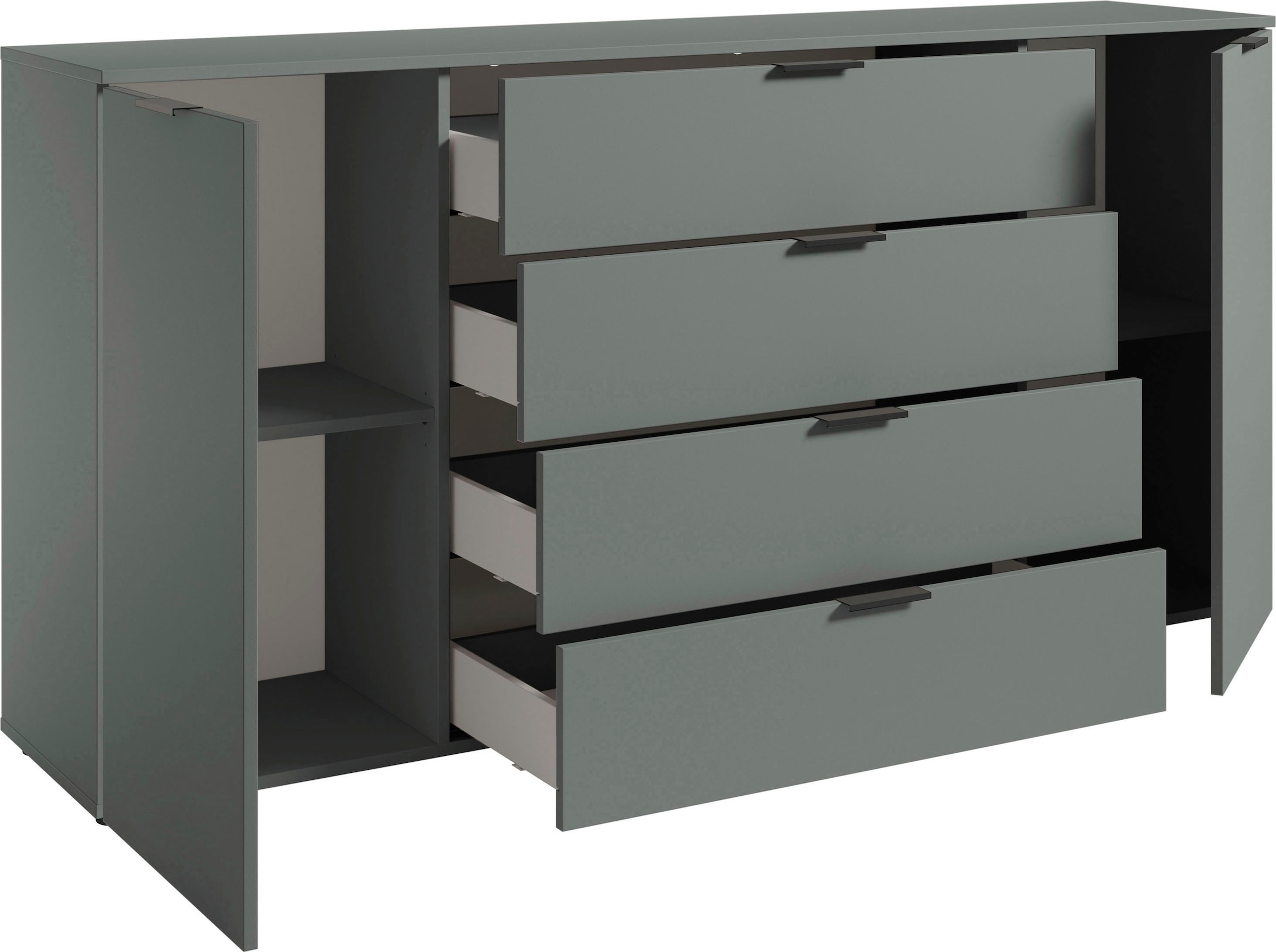 HBZ Sideboard »Linz Kommode, BxHxT 180x90x40cm« 1 cuis tlg. Breite 180cm,Lip-Griff, Melaminbeschichtung