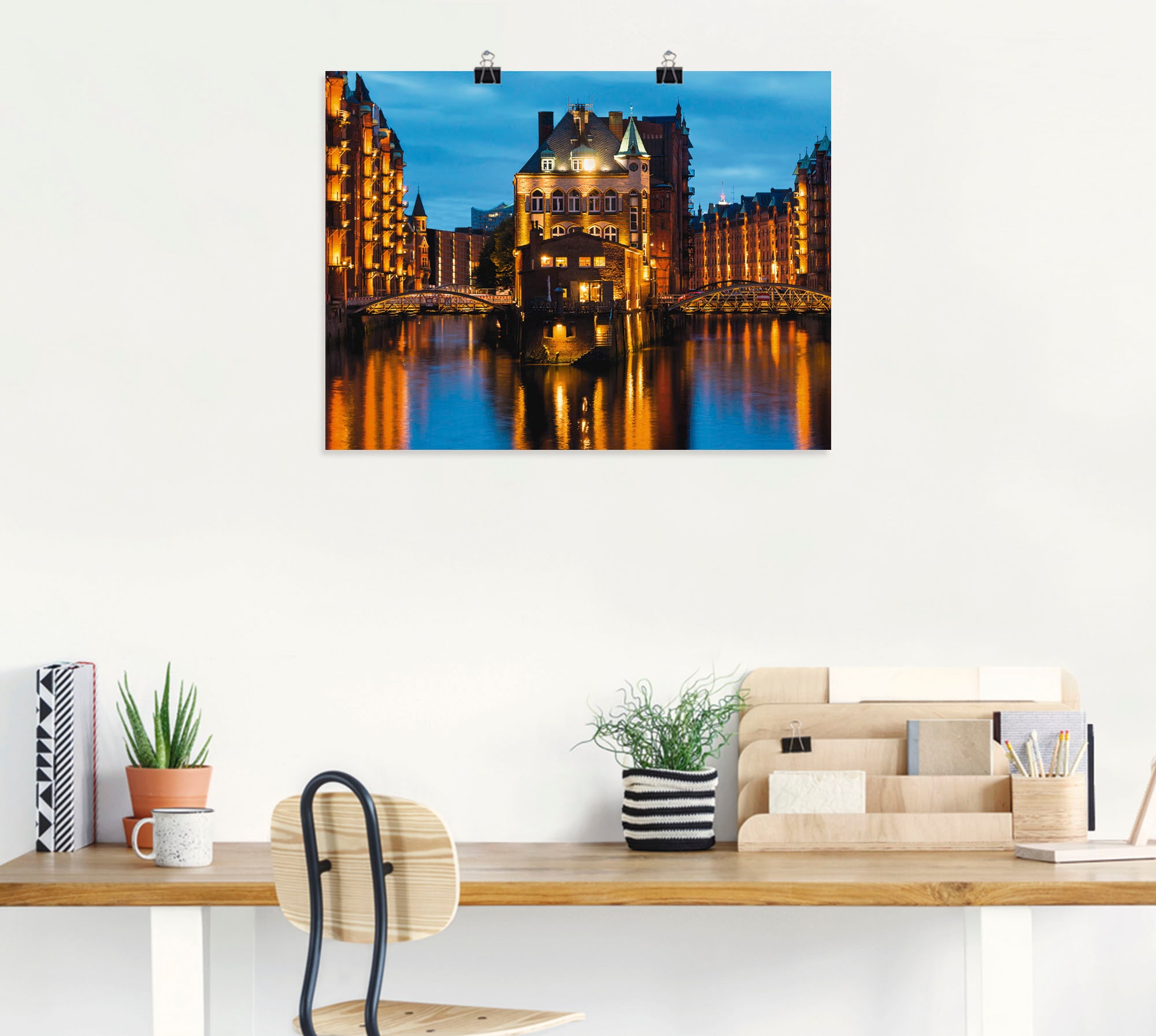 Artland Wandbild »Teil der alten Speicherstadt in Hamburg« Deutschland 1 Stk. tlg. als Leinwandbild, Poster in verschied. Grössen