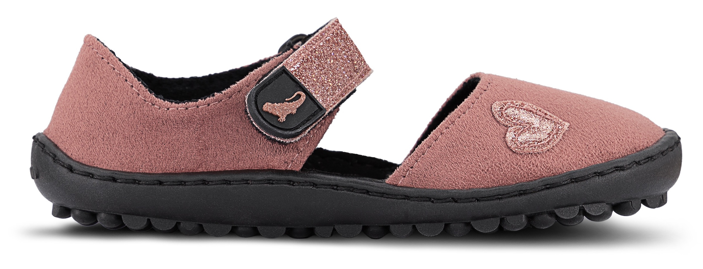 Leguano Barfussschuh »LEGUANITO JARINA«  , Halbschuh, Bequemschuh mit Glitzer und Herzapplikation