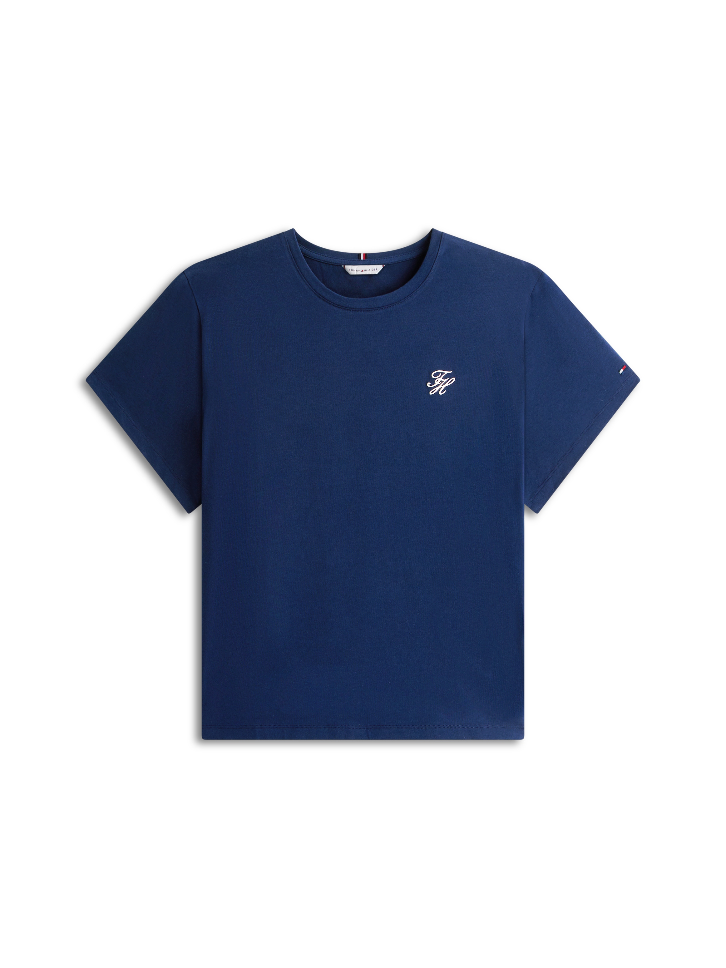 Tommy Hilfiger Curve Kurzarmshirt »CRV TH SCRIPT REG C-NK SS TEE« in grossen Grössen