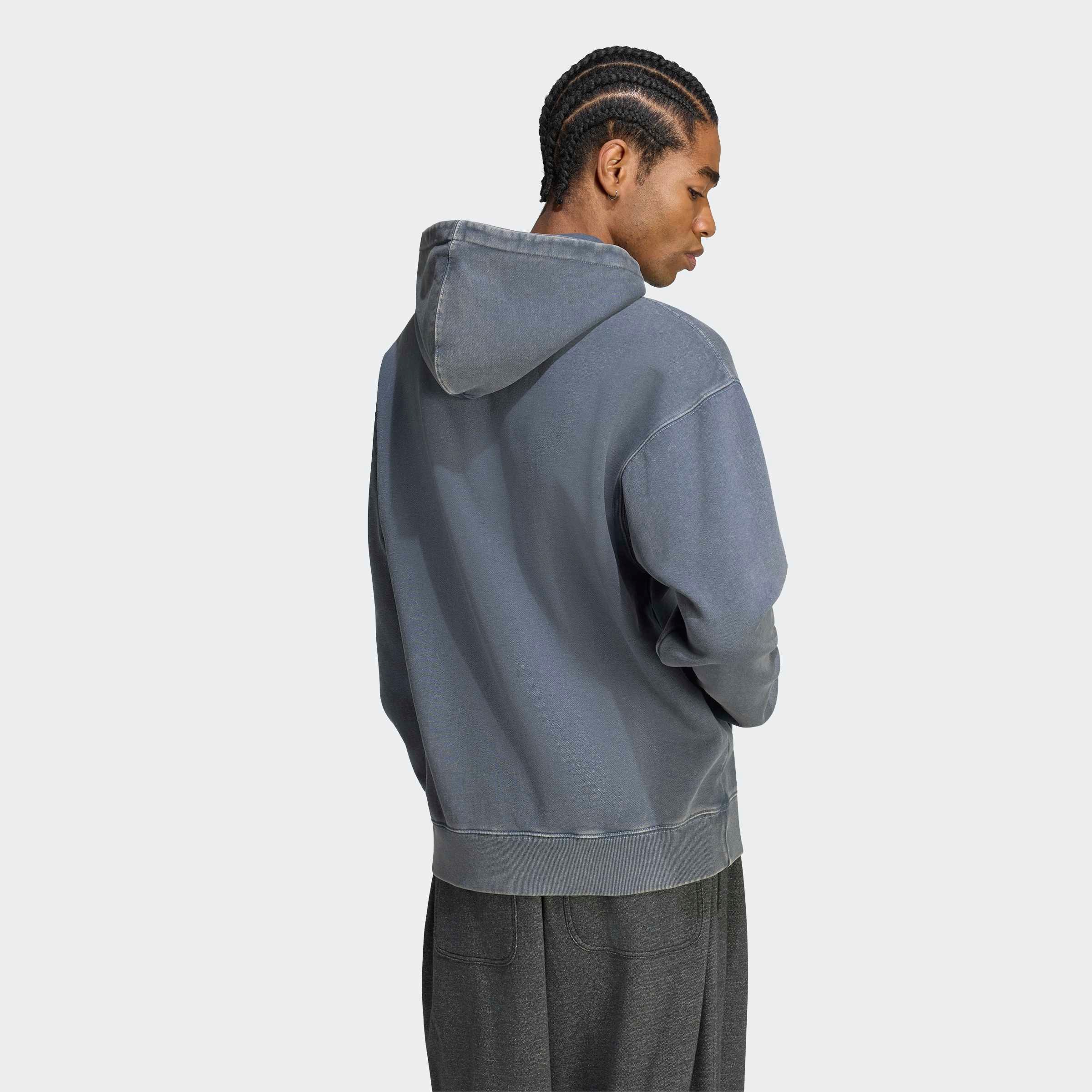 adidas Originals Sweat à capuche »ESS WASHED HD«, style sportif, avec capuche et cordon, avec poignets rapportés
