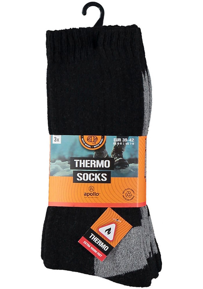 Apollo Basicsocken »THERMAL/TRACKING SOCKS« 3er Pack,  Unisex mit wärmenden Merinowoll-Anteil