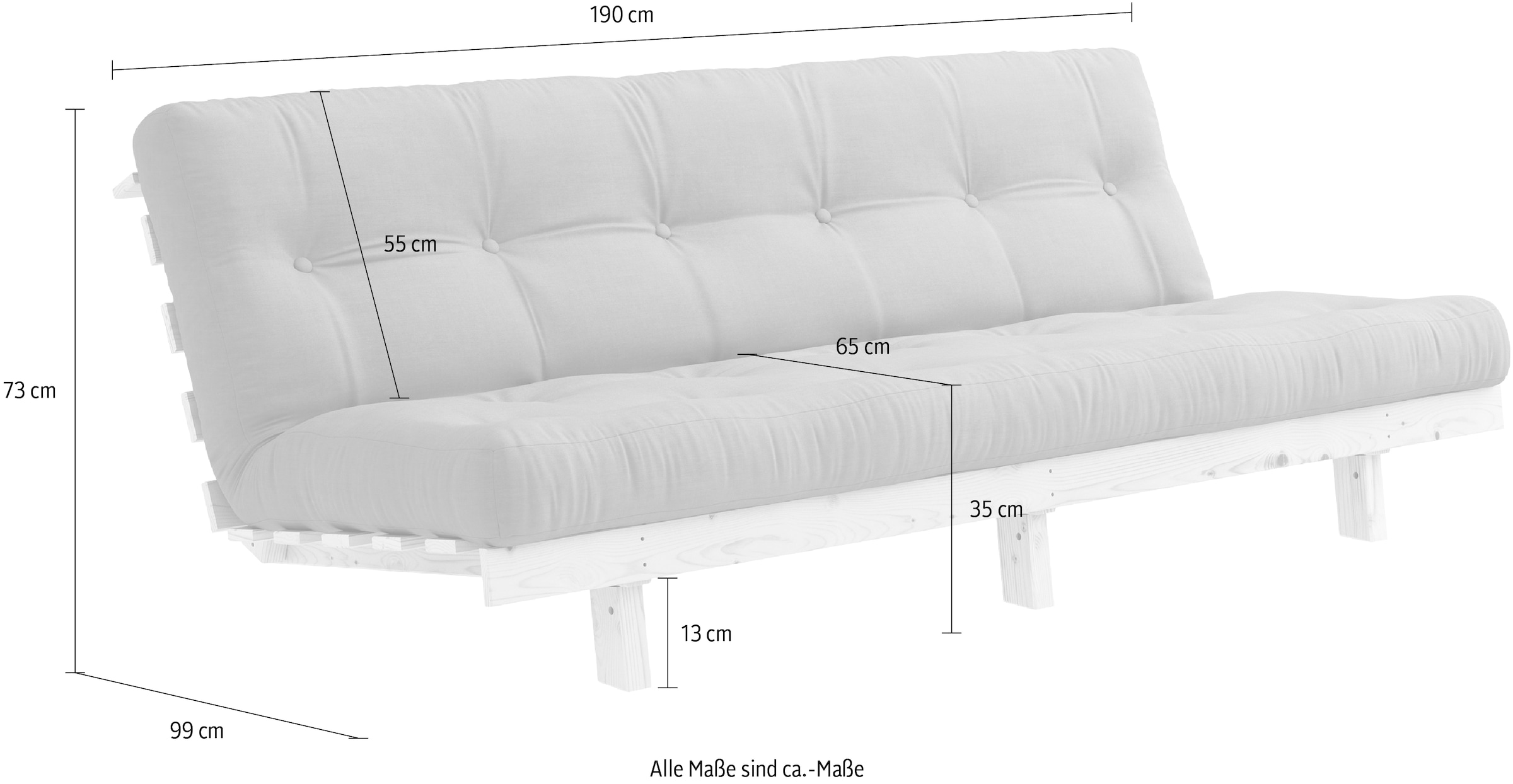 Karup Design Schlafsofa »Lean« mit Bettfunktion und Futonmatratze