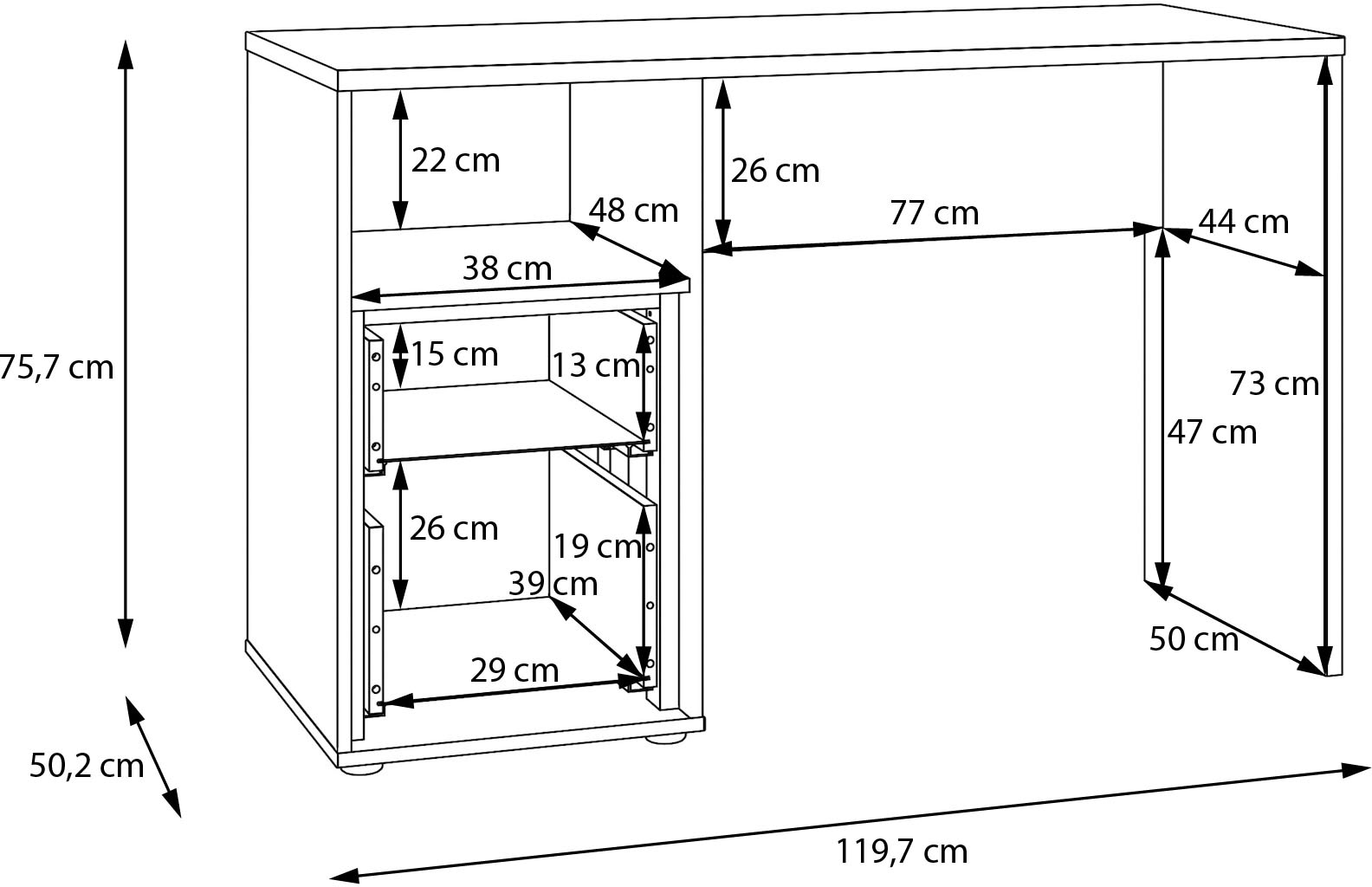 FORTE Bureau L/H/P 119,7/75,7/50,2