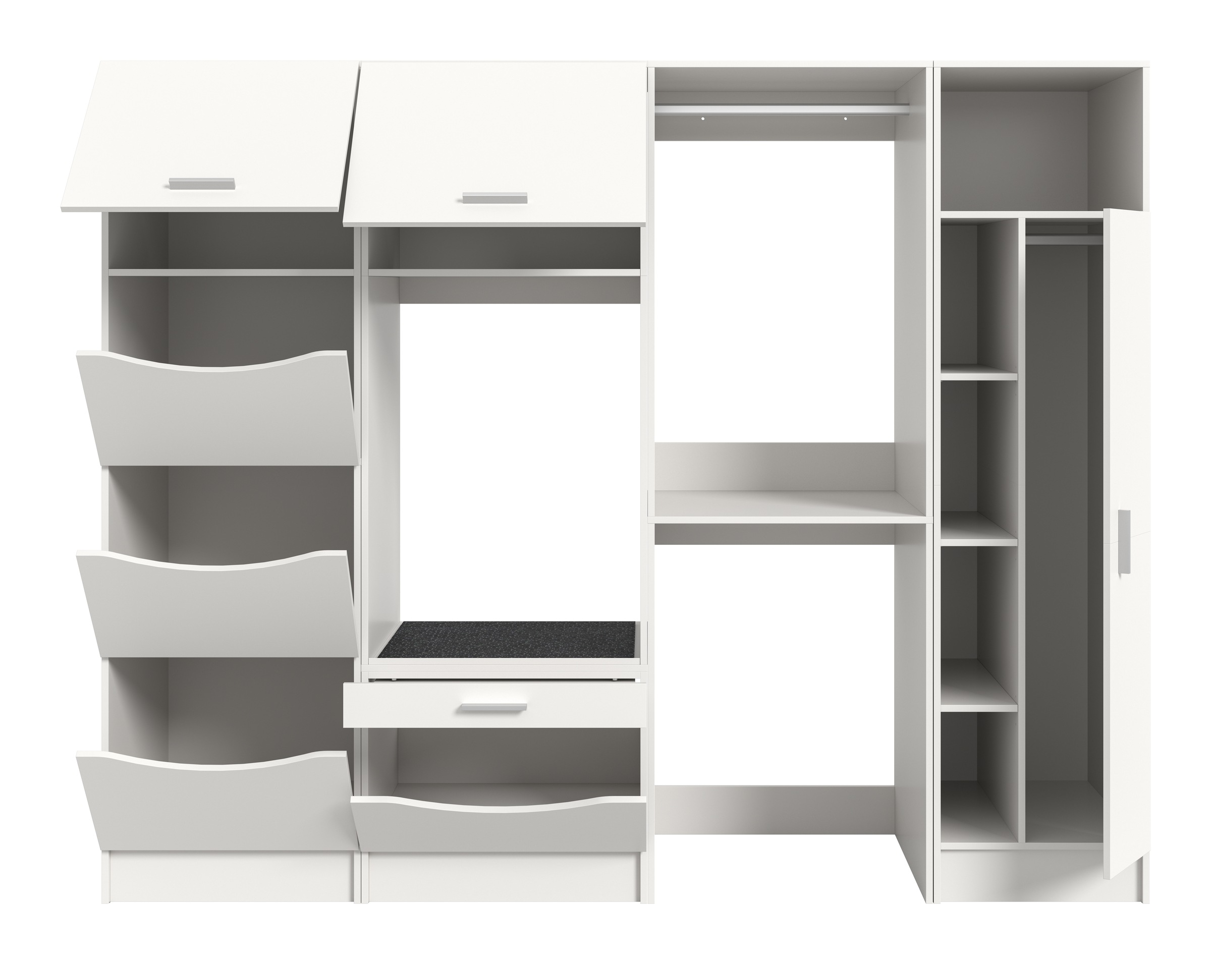 welltime Ensemble de meubles de salle de bain »FALAS, TOPSELLER!, 4-teilig, Hauswirtschaftsraum Set, Breite 248 cm« 1x Wäsche-, 2x Waschmaschinenumbau- & 1xMehrzweckschrank, 