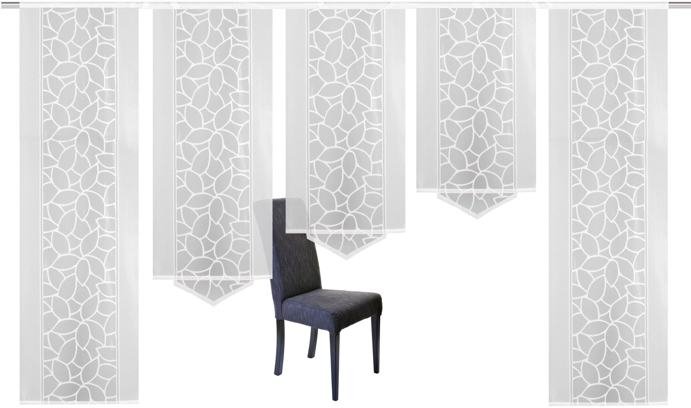 HOME WOHNIDEEN Rideau coulissant »JENNA« Velcro 5 cuis tlg. Schiebevorhang Jacquard Set