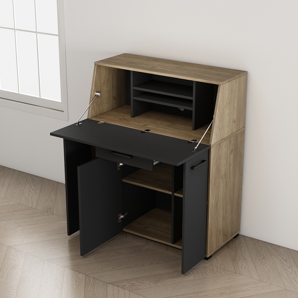 GOODproduct Secrétaire »Moid, Home-Office-Schreibtisch,« viele Stauraummöglichkeiten, kompaktes & modernes Design, B. 88,5 cm