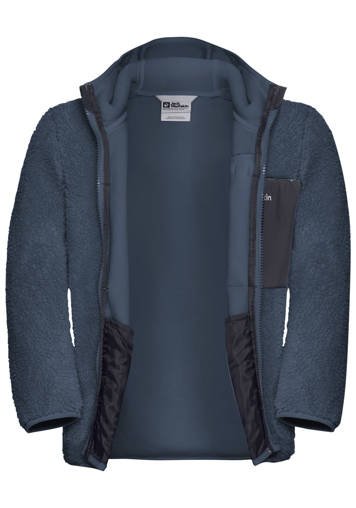 Jack Wolfskin Veste polaire »ICE CURL HOOD JACKET K« mit Kapuze Übergangsjacke mit Kapuze, mit Brusttasche mit Reissverschluss